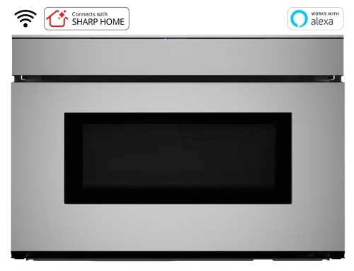 24 in. Smart Microwave Drawer Oven (SMD2479JS) Head On w/ Badges