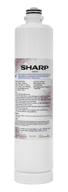 Replacement Water Filter for Sharp SJF2955MS and SJF2955KS Refrigerator (SJWF300) Water Filter Head On