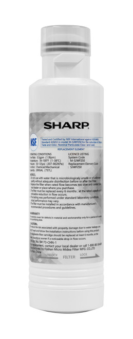 Replacement Water Filter for Sharp SJG2254FS Refrigerator (SJWF250) Filter