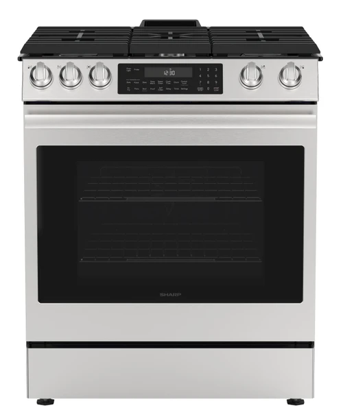 SSG3062DNS Slide-In Gas Range Head On Angled