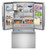 Sharp French 3-Door Refrigerator with Water Dispenser (SJF2955KS) full view with food