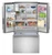 28.9 cu.ft. French 3-Door 36 in. Width Standard Depth Refrigerator with Water Dispenser in Stainless Steel (SJF2955MS) Head On Open With Food Full