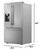 28.9 cu.ft. French 3-Door 36 in. Width Standard Depth Refrigerator with Water Dispenser in Stainless Steel (SJF2955MS) Dimension