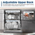 Sharp 24 in. Stainless Steel Dishwasher (SDW6735DNS) Adjustable Upper Rack Infographic