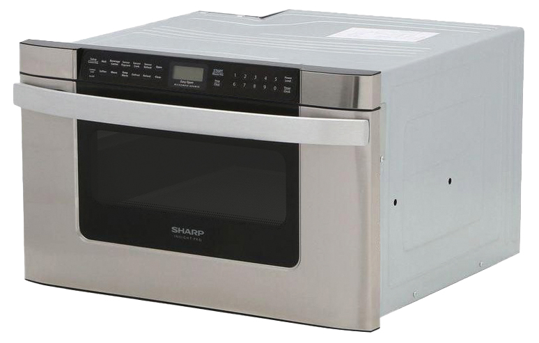 24 in. 1.2 cu. ft. 950W Sharp Easy Open Stainless Steel Microwave Drawer (KB6524PSY) 3 Quarter Left