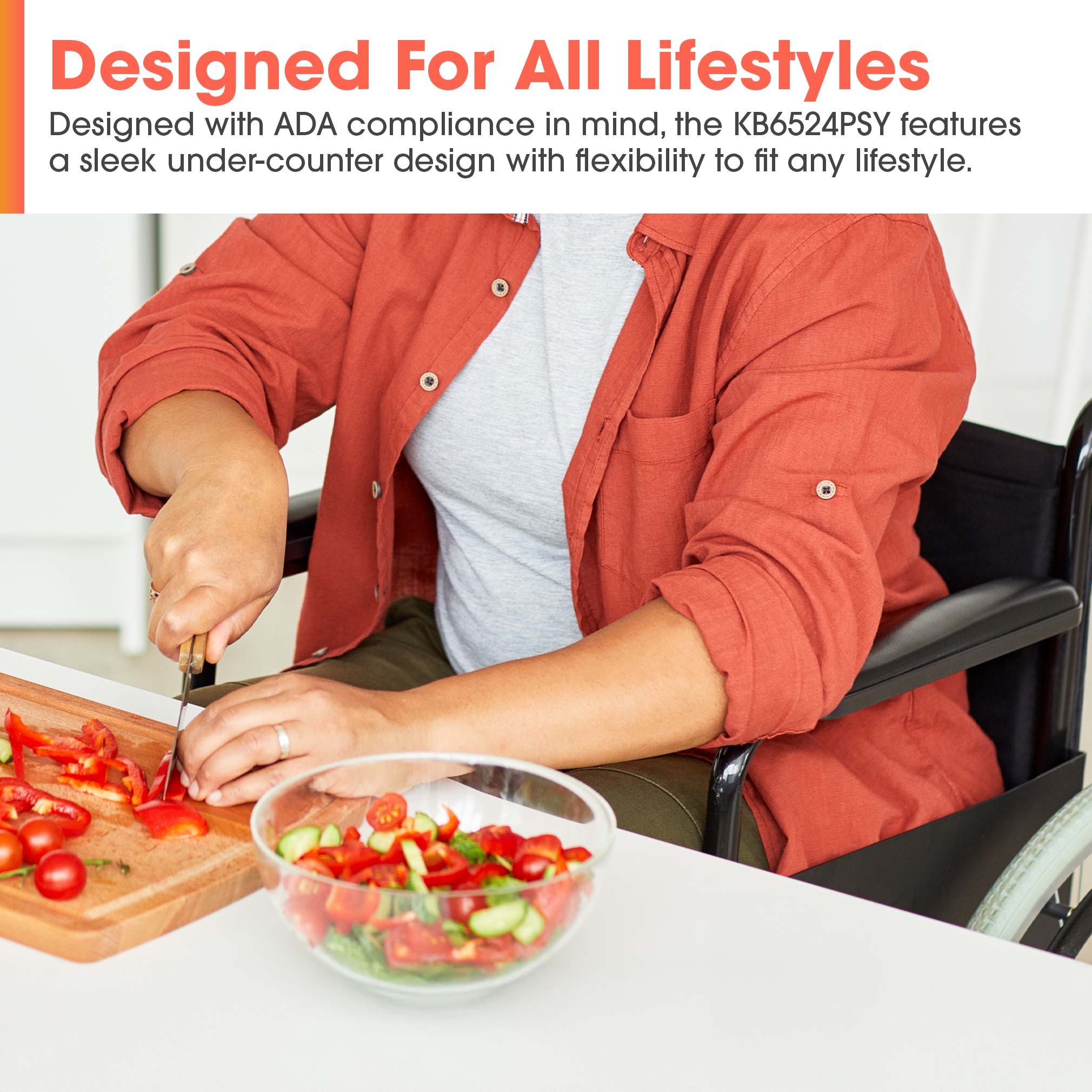 24 in. 1.2 cu. ft. 950W Sharp Easy Open Stainless Steel Microwave Drawer (KB6524PSY) ADA Compliant Infographic