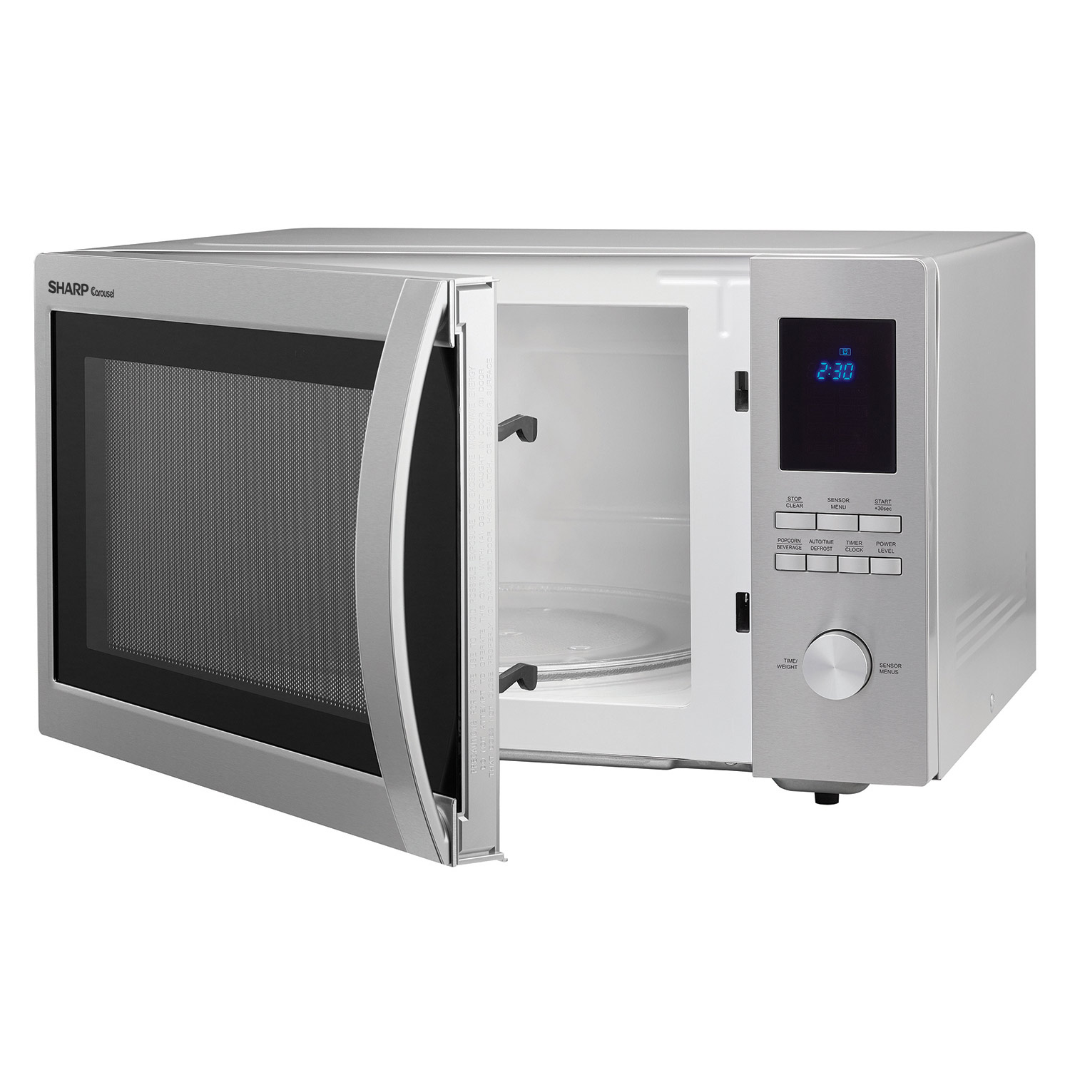 1.5 cu. ft. 1100W Stainless Steel Sharp Over-the-Counter Carousel Microwave  Oven (R1214TY)