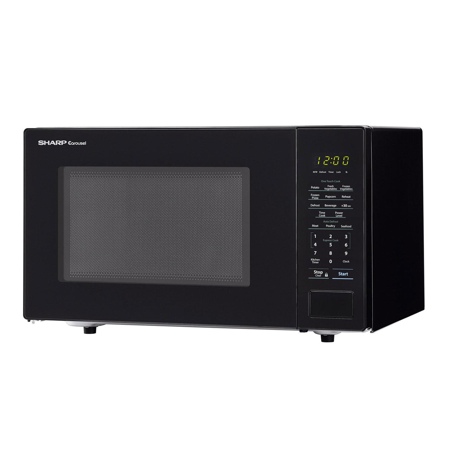 Sharp 1.1 cu. ft. Black Countertop Microwave (SMC1131CB) – left angle view