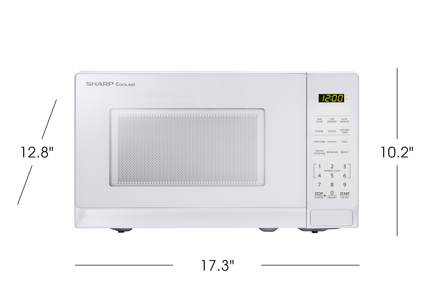 700W Power LED Display 0.7CuFt Compact Countertop Microwave Oven White