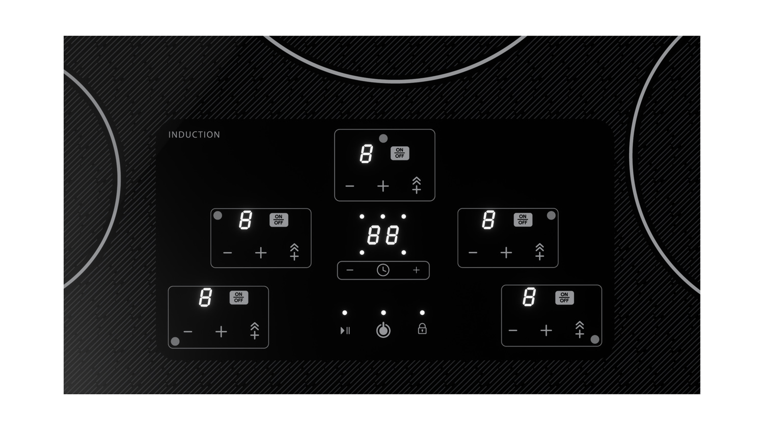 36-Inch Black Cooktop (SDH3652DB) – control panel