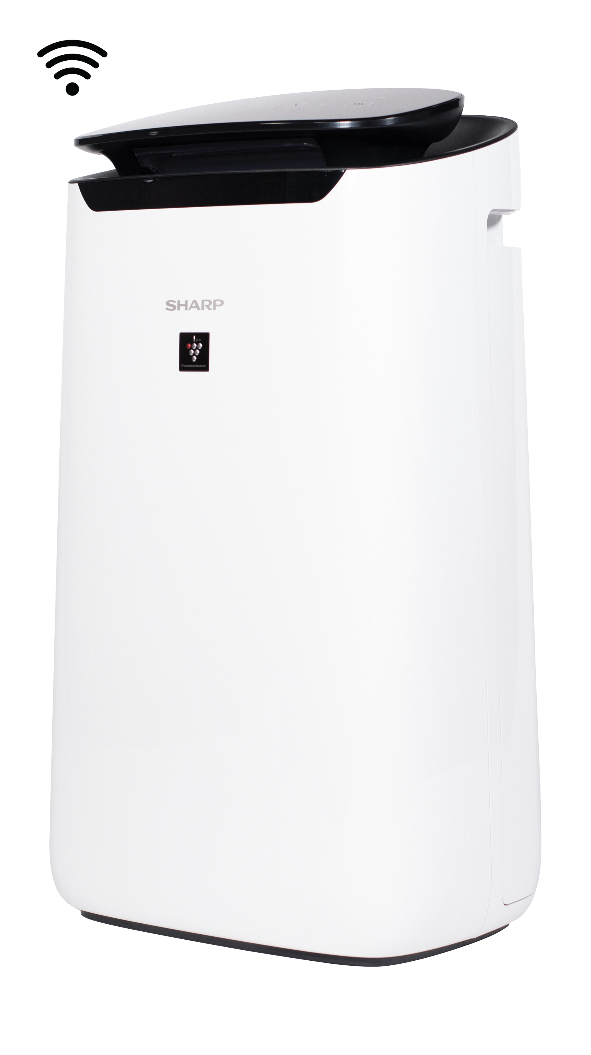 Sharp Smart True HEPA Large Room Air Purifier with Plasmacluster® Ion Technology (FXJ80UW) 3-quarter left