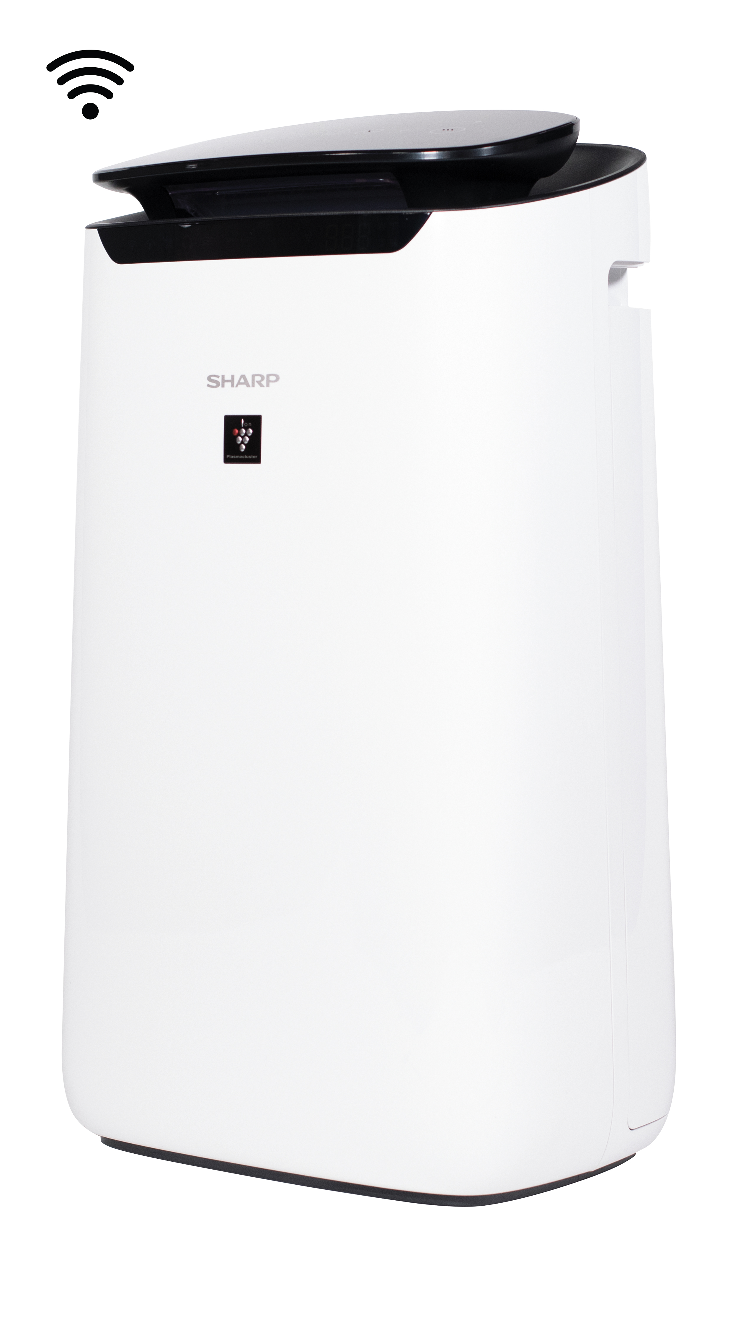 Sharp Smart True HEPA Large Room Air Purifier with Plasmacluster® Ion Technology (FXJ80UW) 3-quarter left