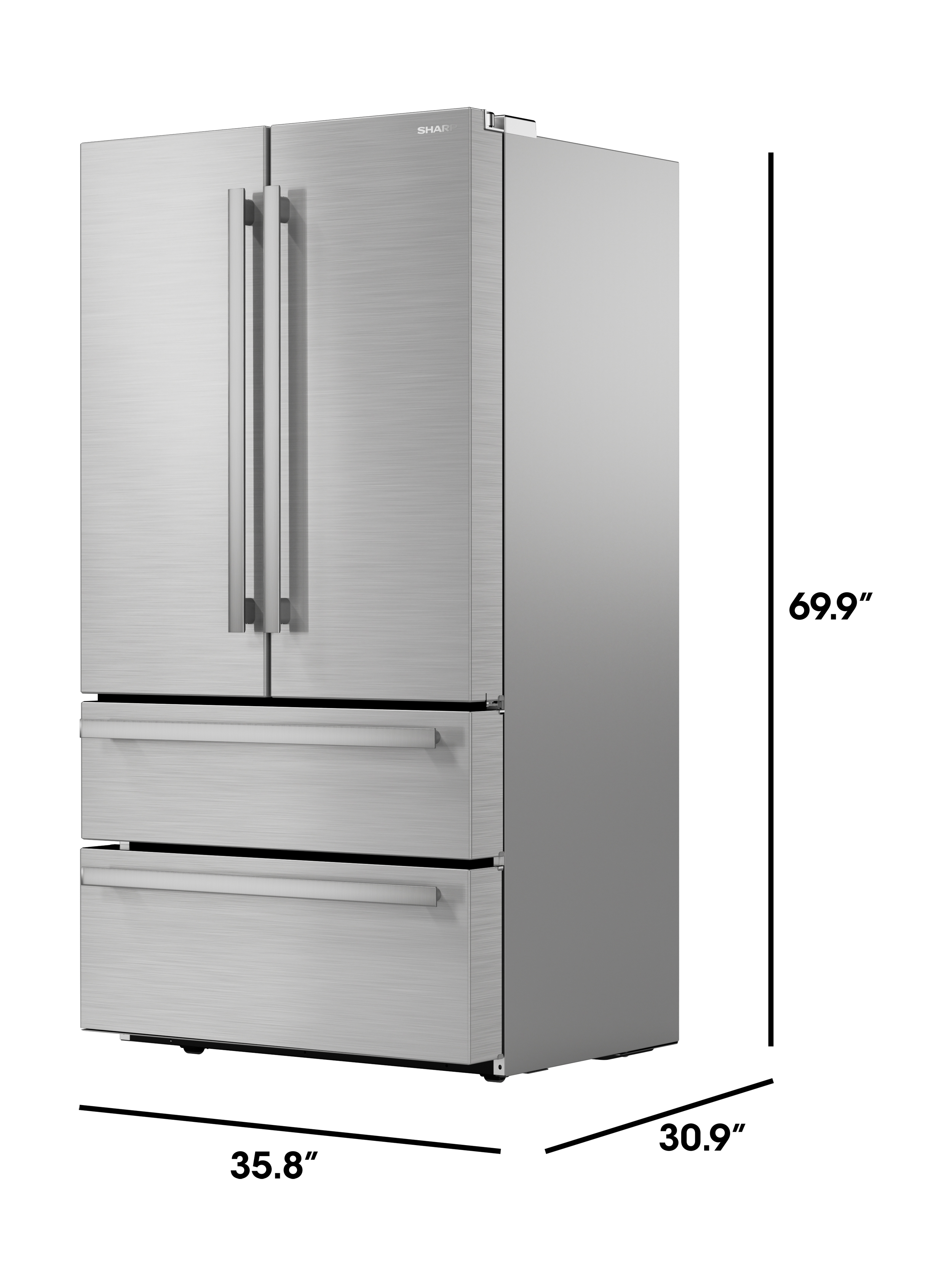 French 4-Door Counter-Depth Refrigerator (SJG2351FS) Dimensions