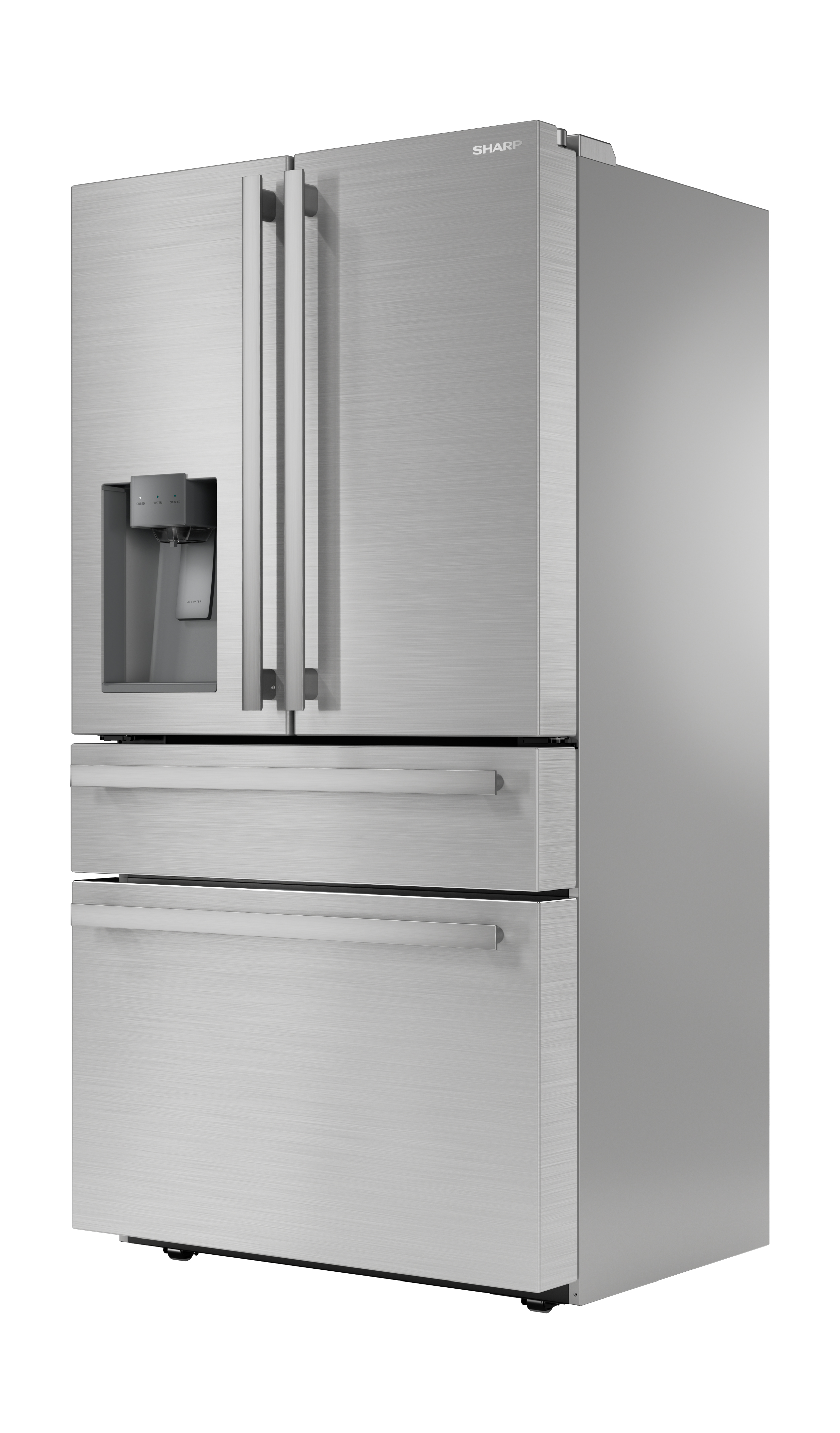 French 4-Door Counter-Depth Refrigerator with Water Dispenser (SJG2254FS) 3-Quarter Left