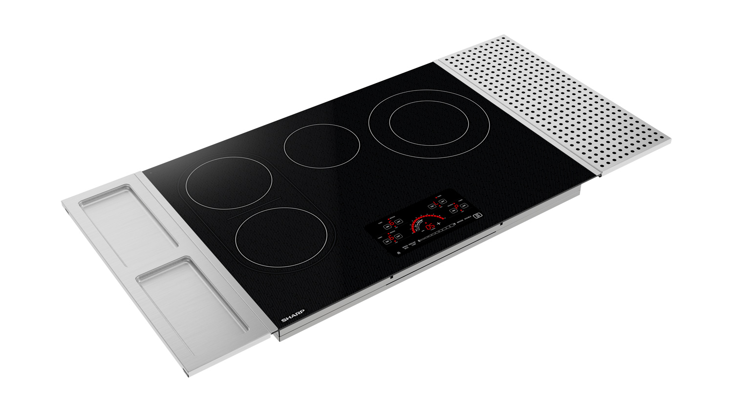 30-inch Drop-In Radiant Cooktop with Side Accessories (SCR3042FB) – front right angle view