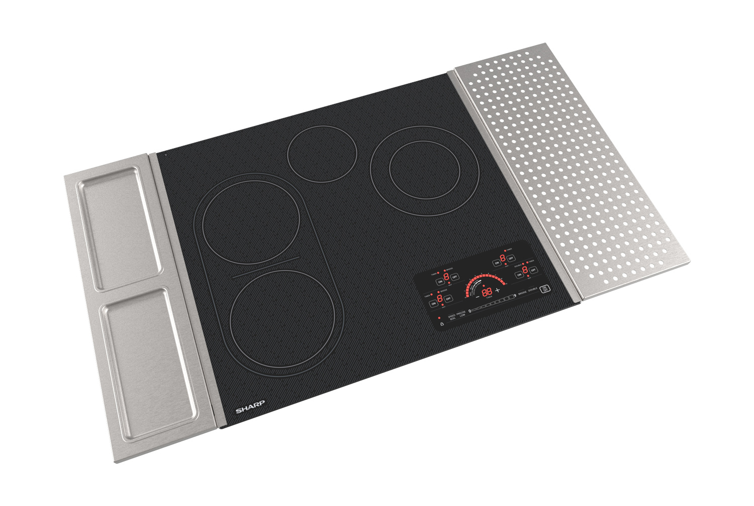 24" Drop-In Radiant Cooktop with Side Accessories (SCR2442FB) - right angle view