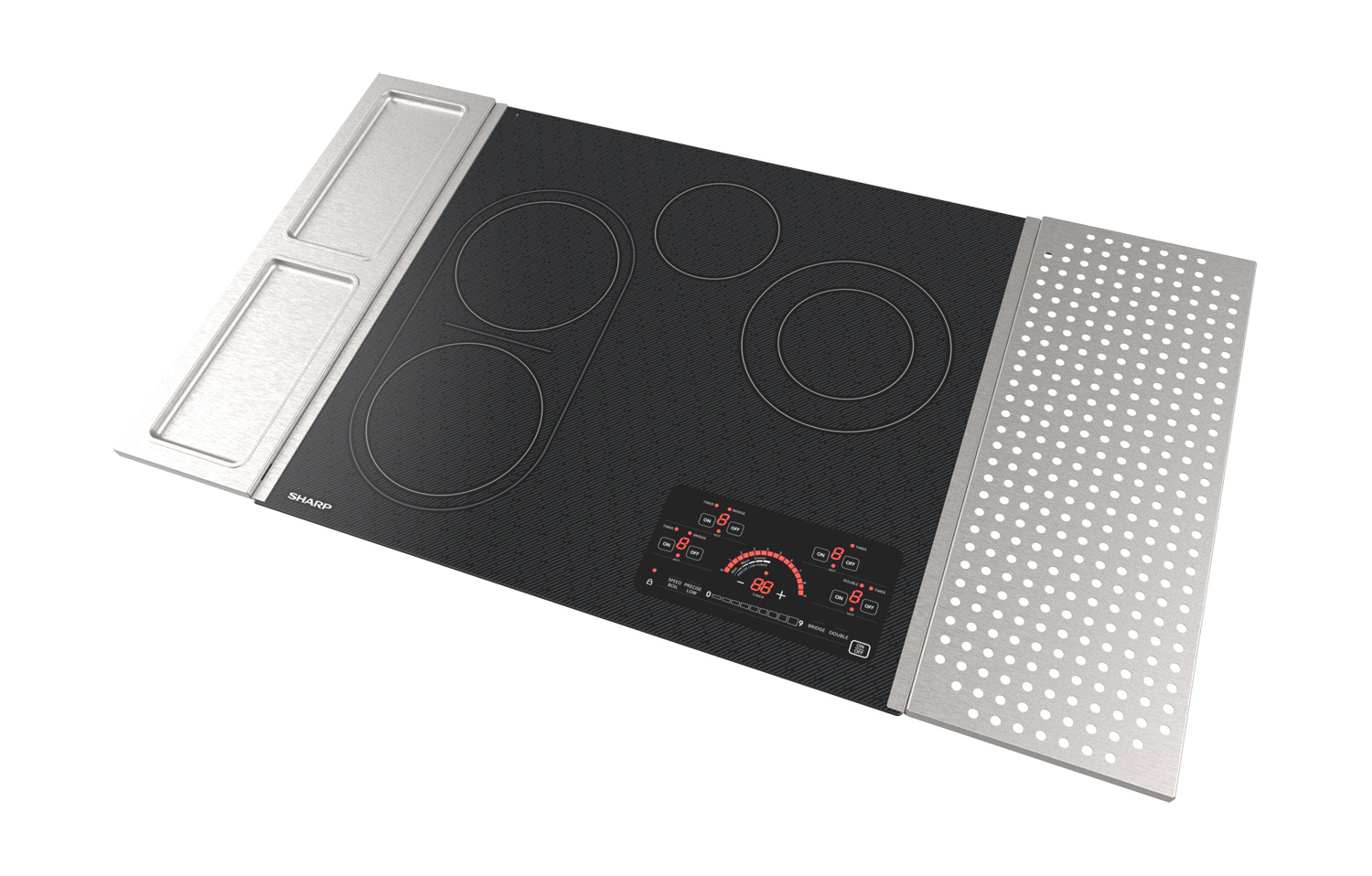 24" Drop-In Radiant Cooktop with Side Accessories (SCR2442FB) - left angle view