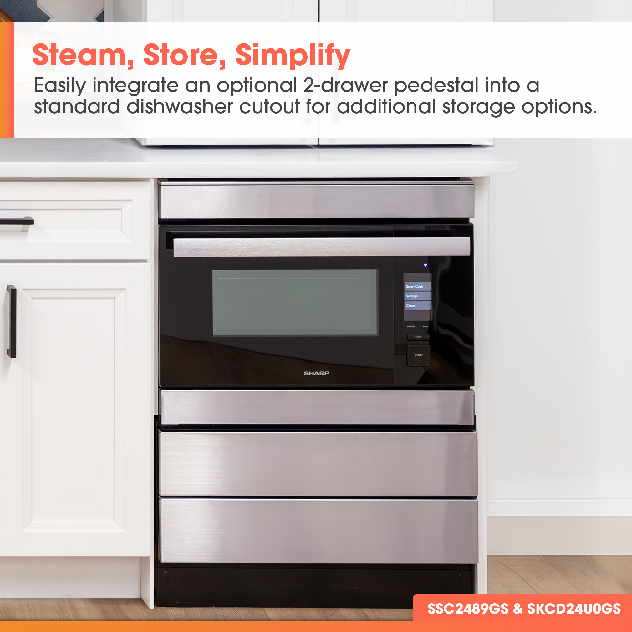 Smart Combi-Steam Oven (SSC2489GS) Pedestal Infographic