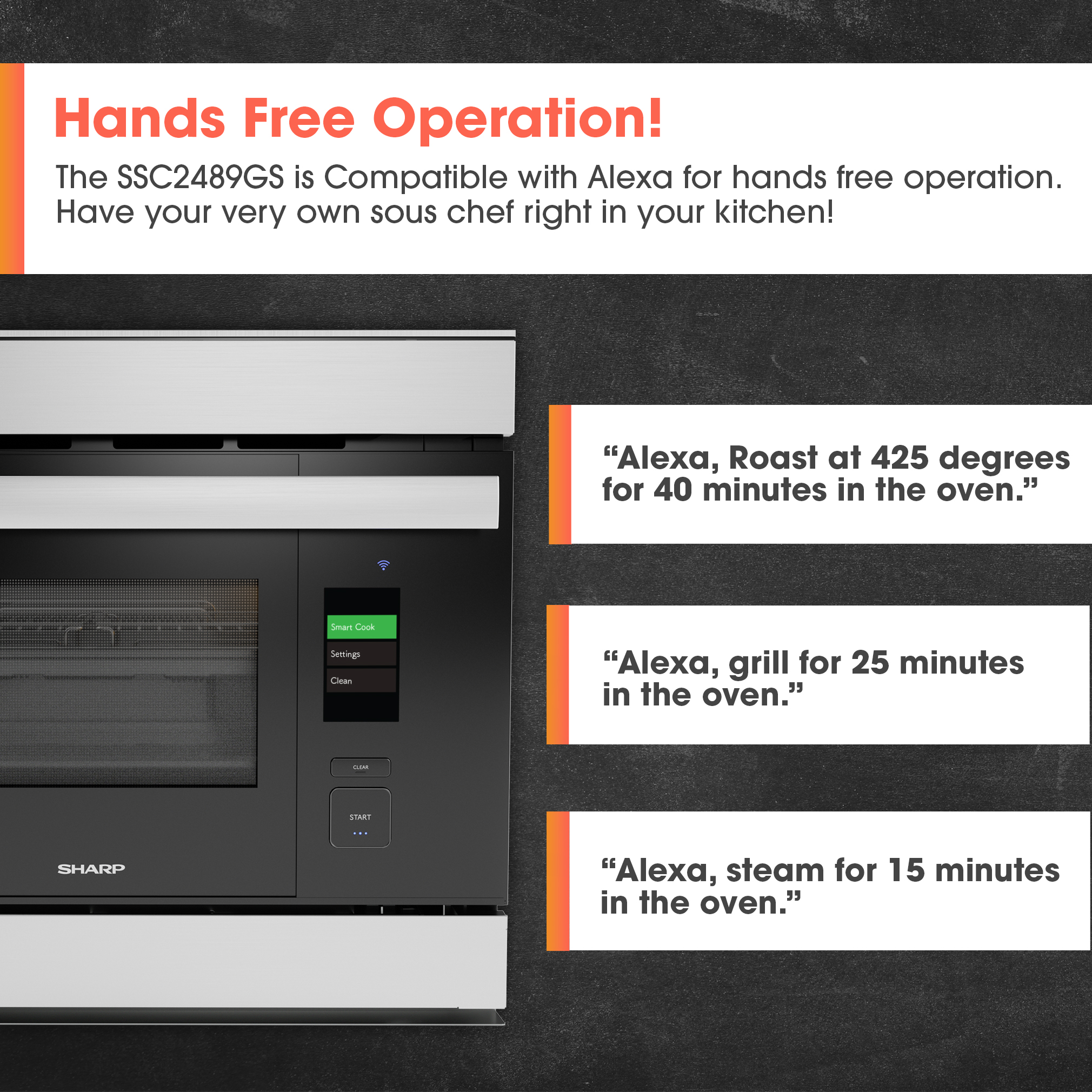 Smart Combi-Steam Oven (SSC2489GS) Works With Alexa Infographic