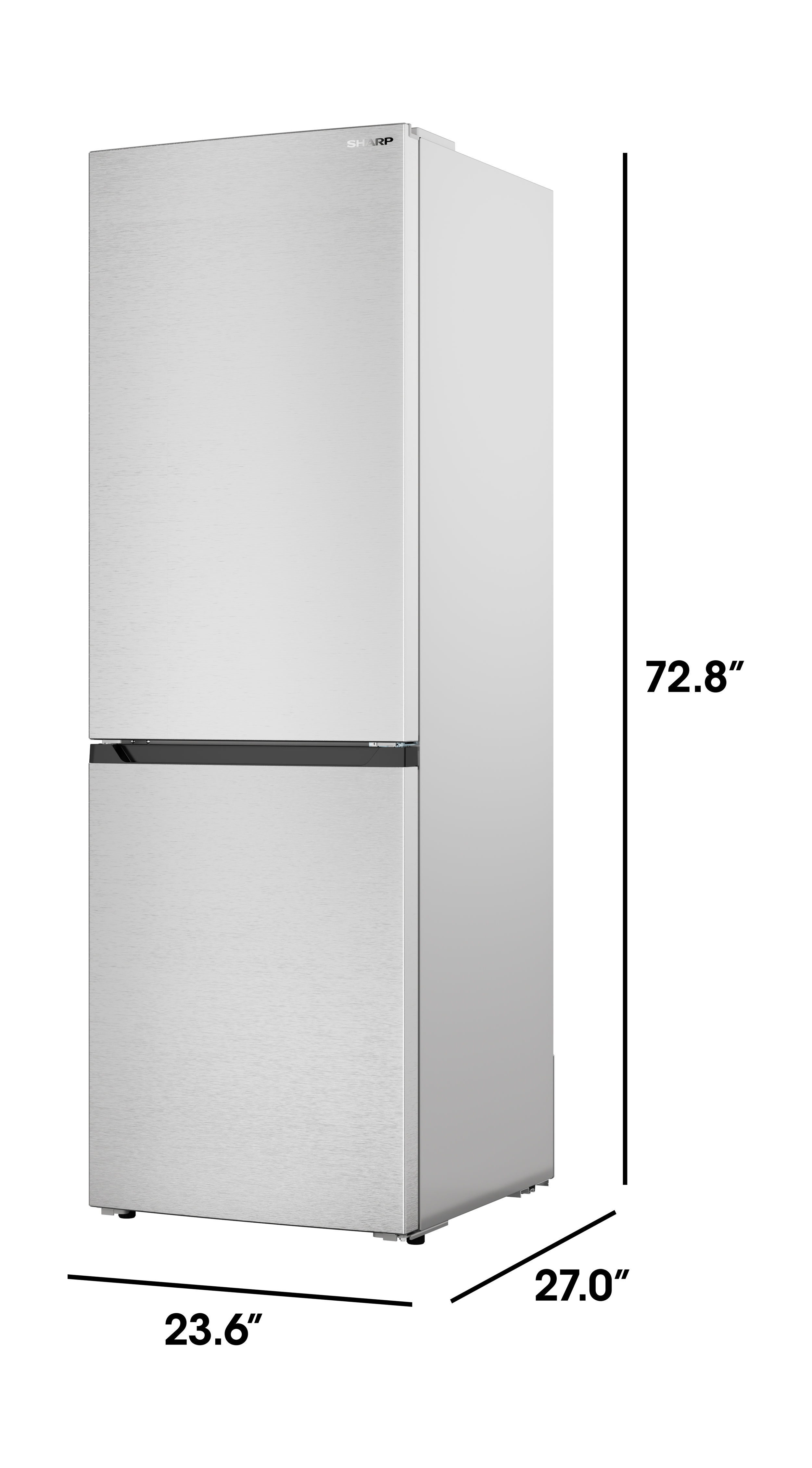 Bottom-Freezer Counter-Depth Refrigerator (SJB1255GS) Dimensions