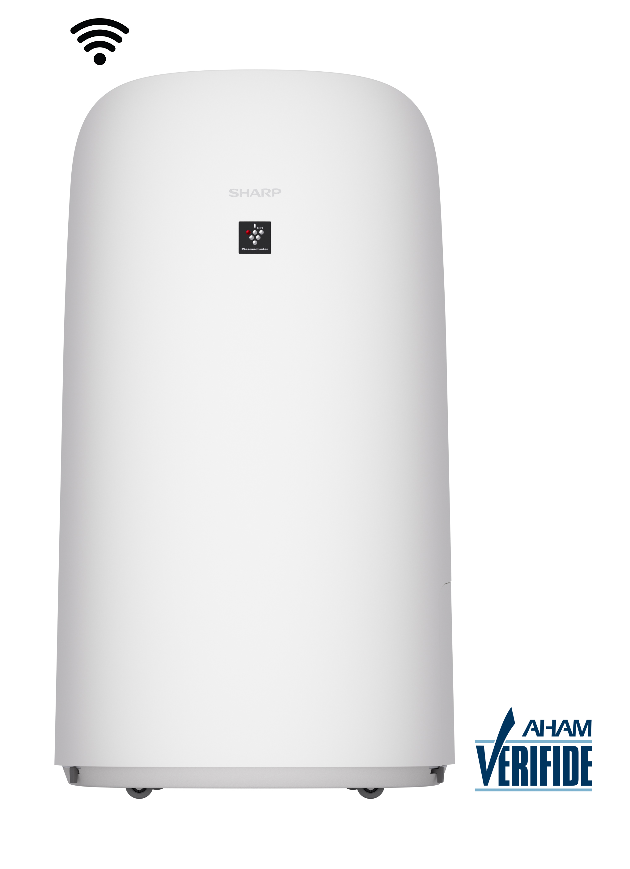 Sharp Smart Plasmacluster Ion Air Purifier with True HEPA + Humidifier for Extra Large Rooms (KCP110UW)  head on badge