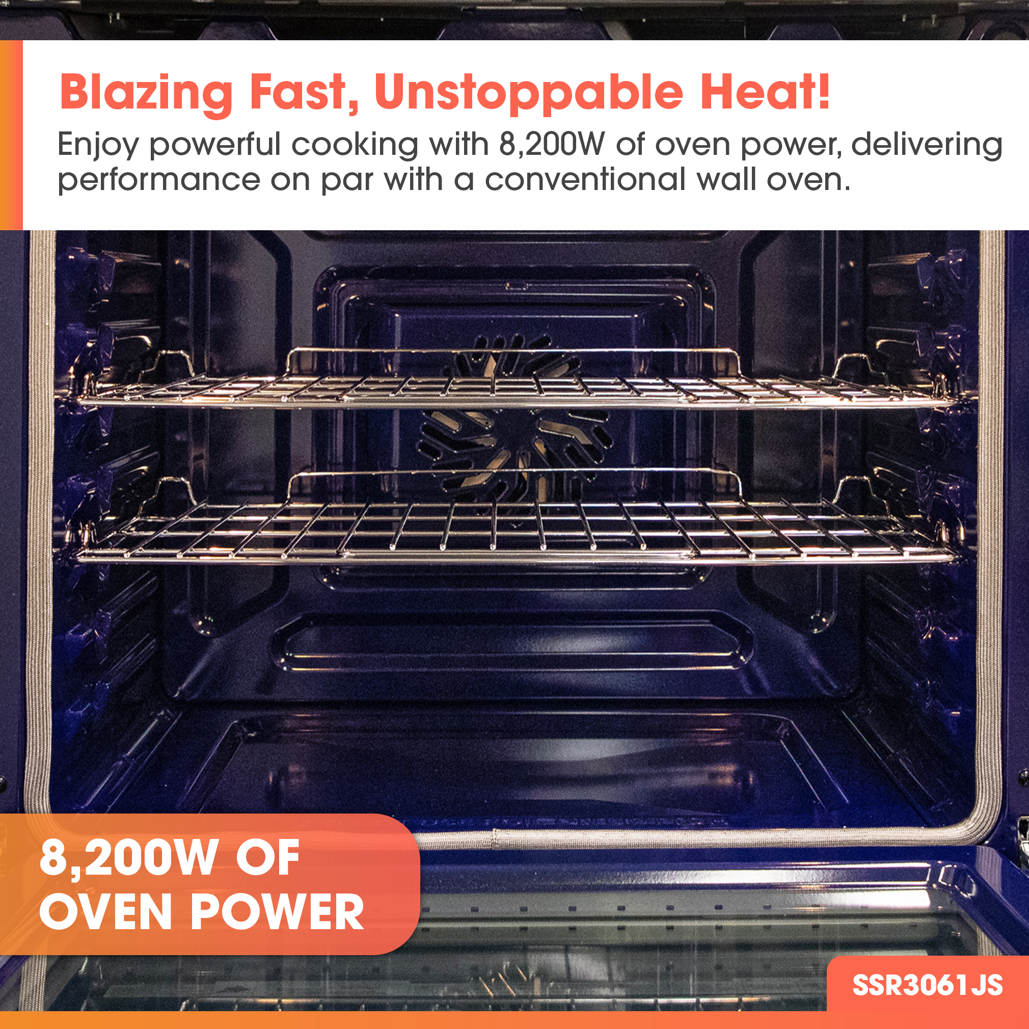 Slide-In Range with Air Fry (SSR3061JS) Internal Oven Power Infographic