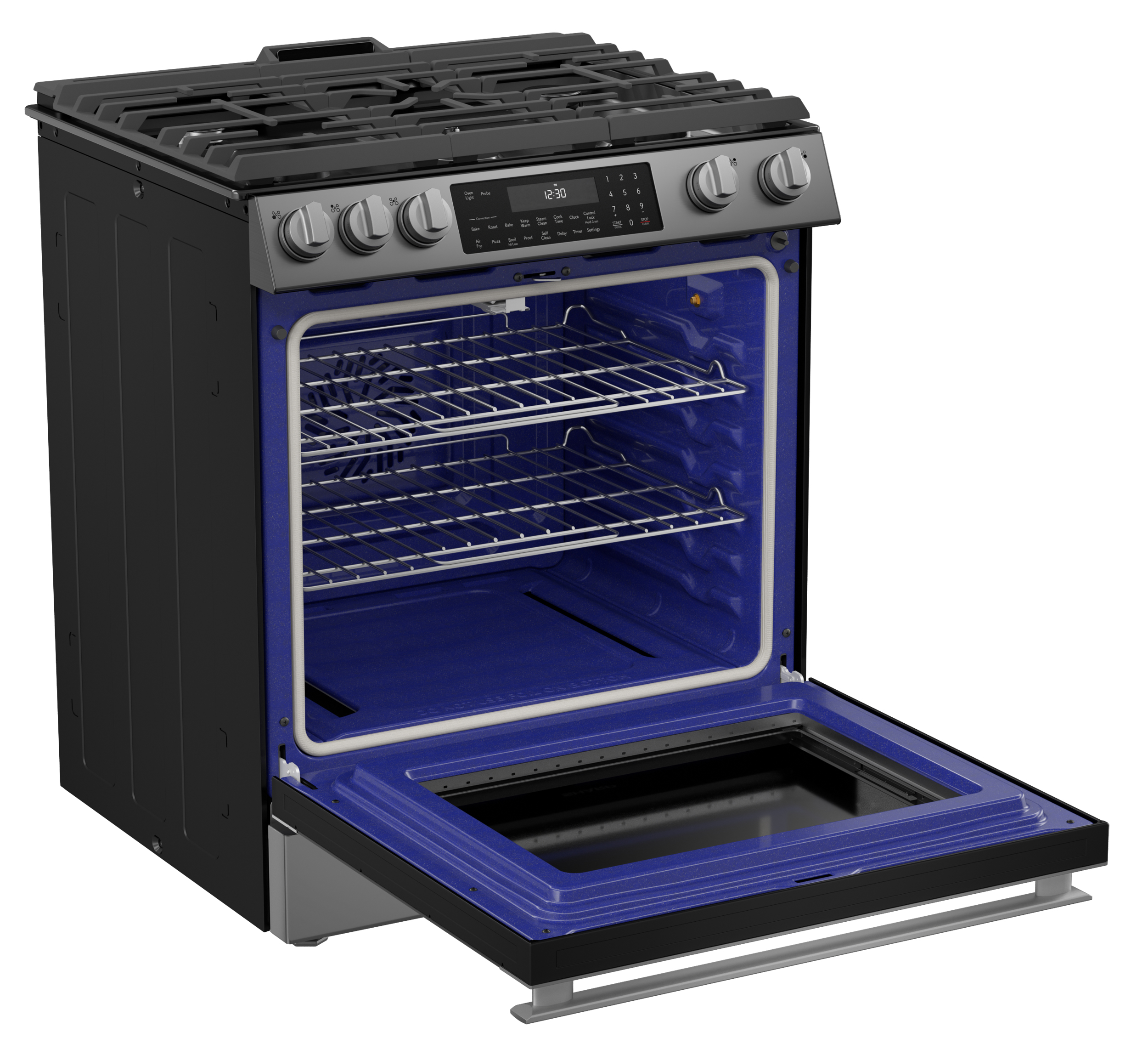 Slide-In Range with Air Fry (SSG3061JS) 3 Quarter Right Infographic