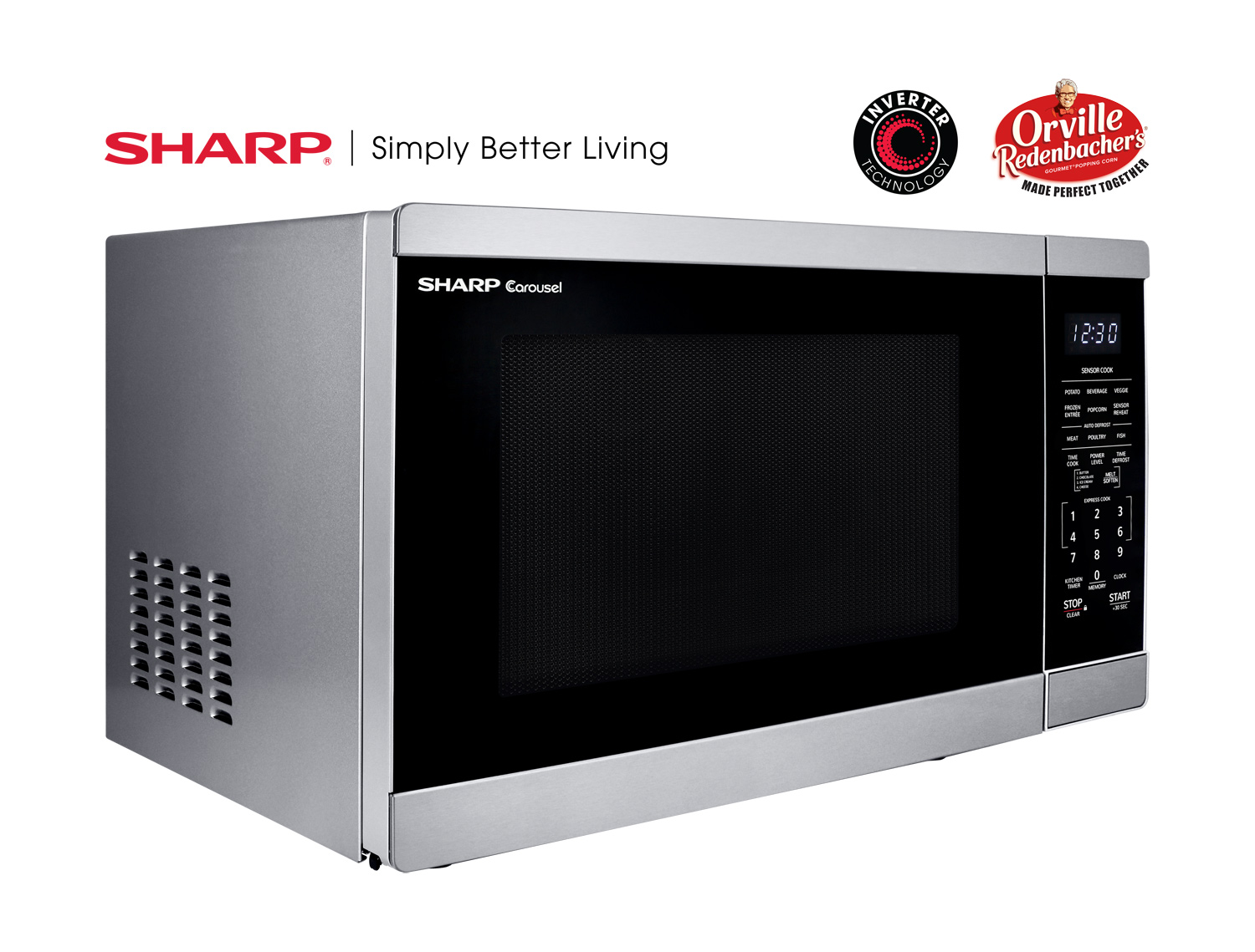 Sharp 1.4 Cu. ft. Stainless Steel Countertop Microwave Oven with Inverter Technology