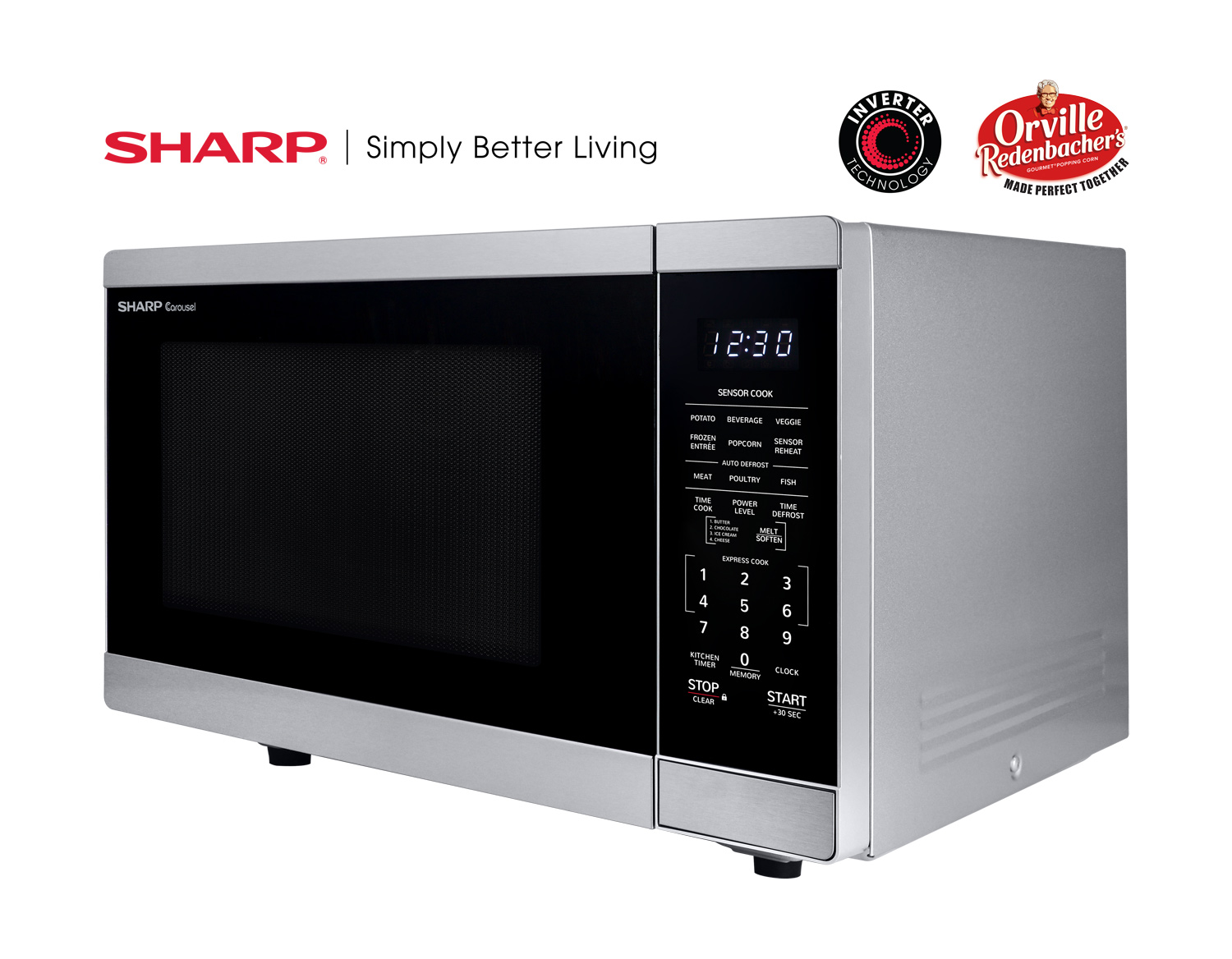 Sharp 1.4 Cu. ft. Stainless Steel Countertop Microwave Oven with Inverter Technology