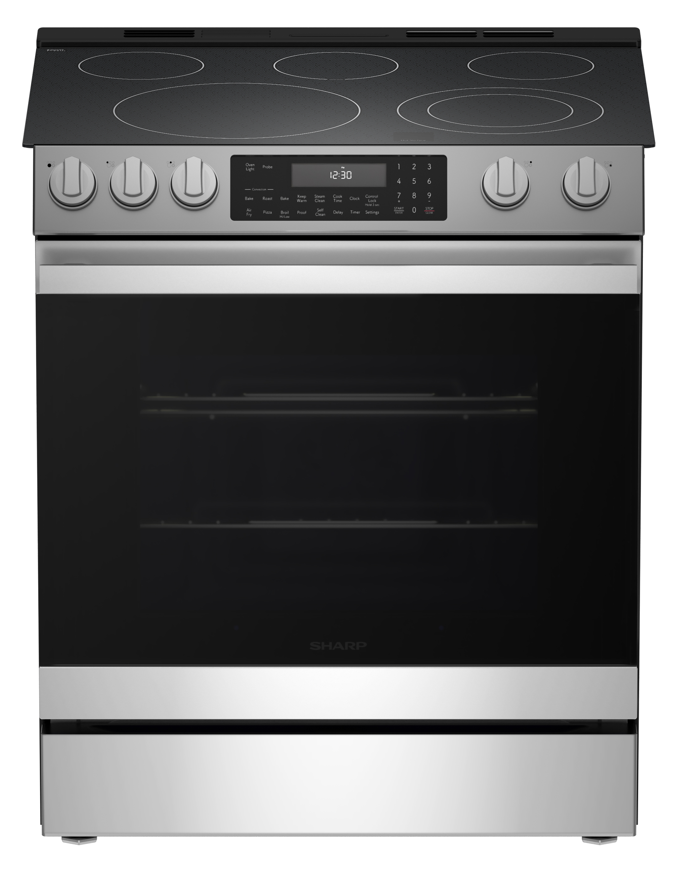 Slide-In Range with Air Fry (SSR3065JS) Head On Tilted