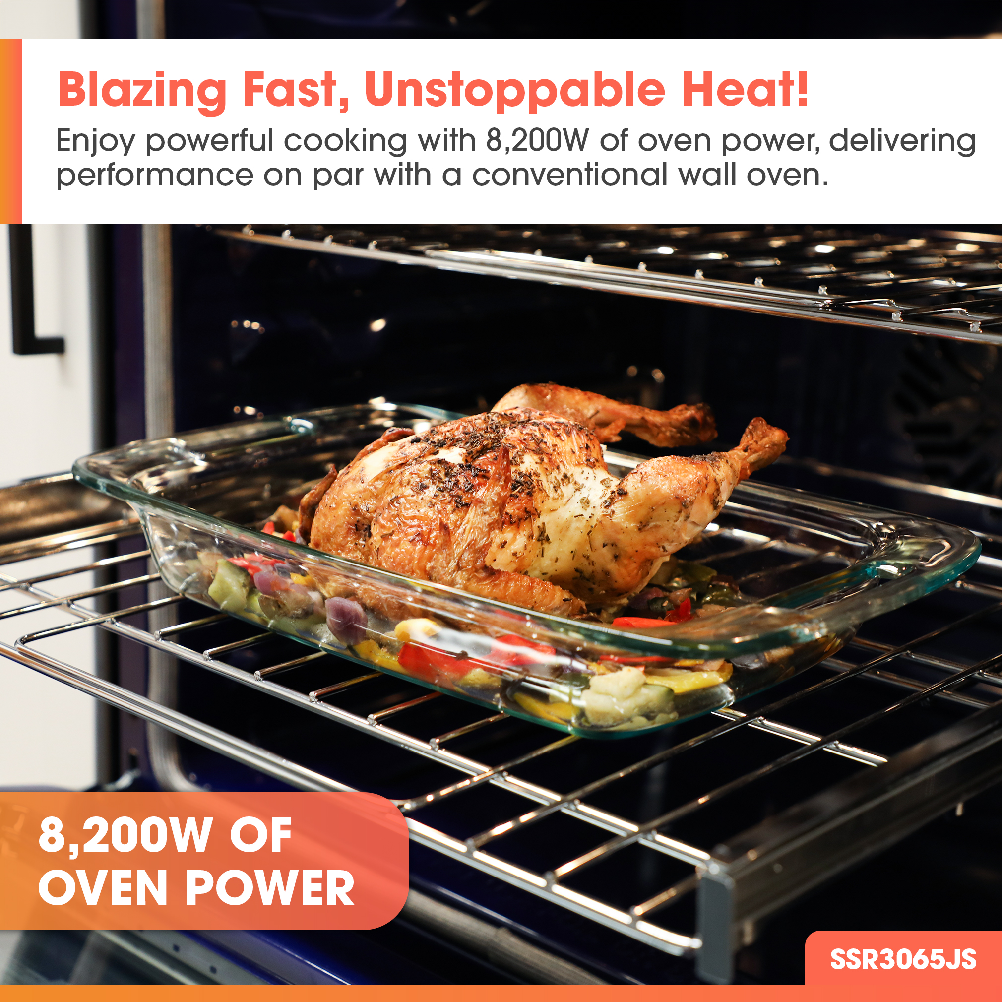 Slide-In Range with Air Fry (SSR3065JS) Oven Power Infographic