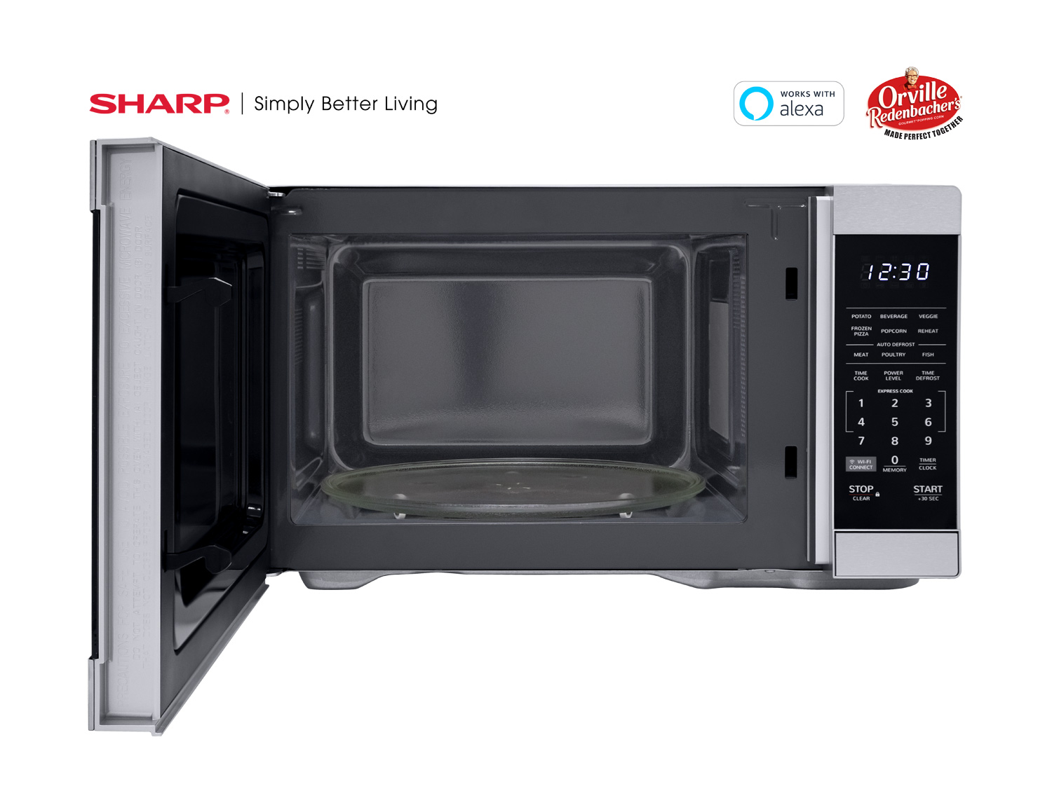 Horno De Microondas Digital 1000W Oven Countertop 1.1 cubit ft Metallic Red