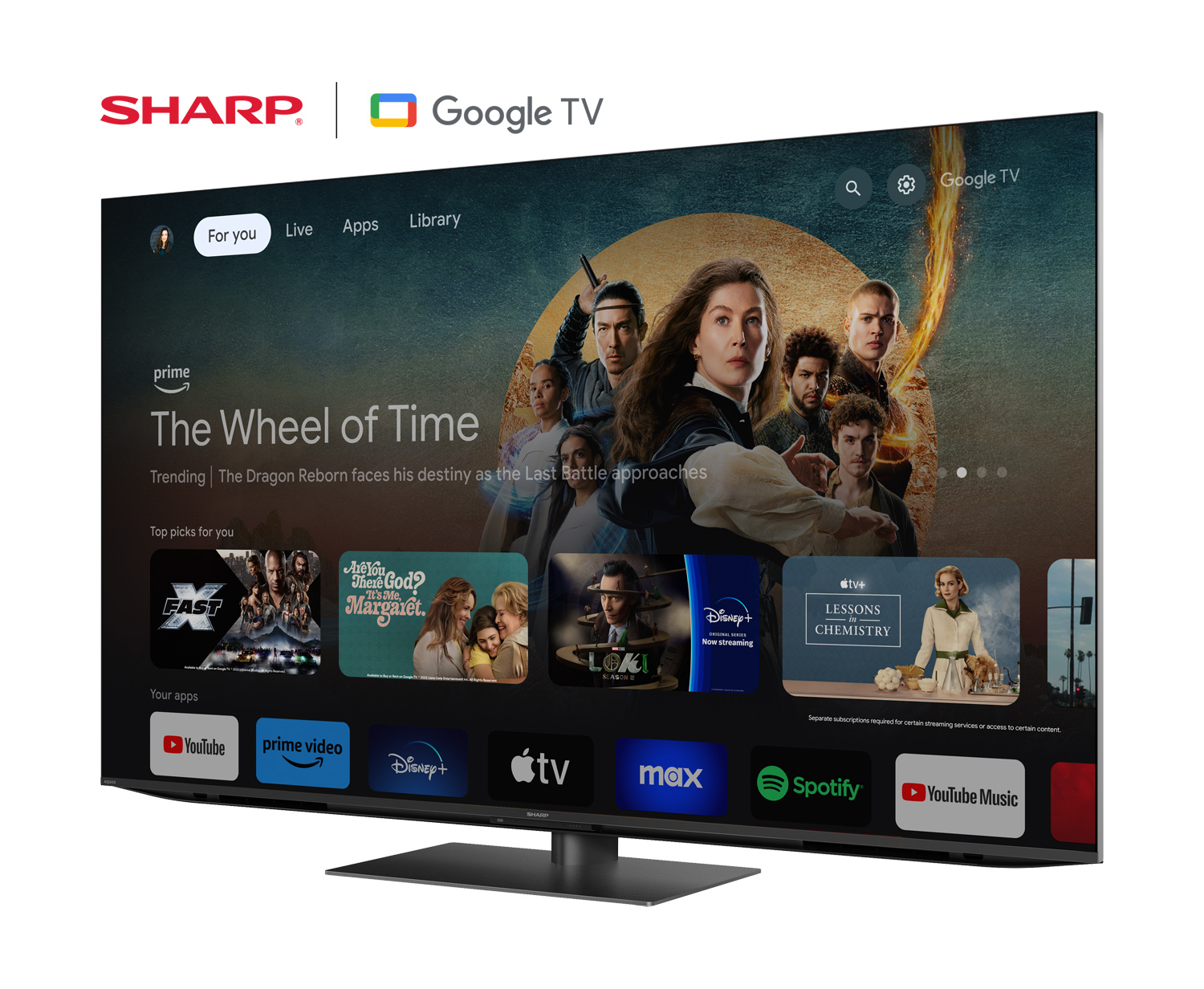 Sharp 65 Class (64.5 Diag.) AQUOS XLED 4K Ultra HD Mini LED Google TV  (4T-C65FV1U)