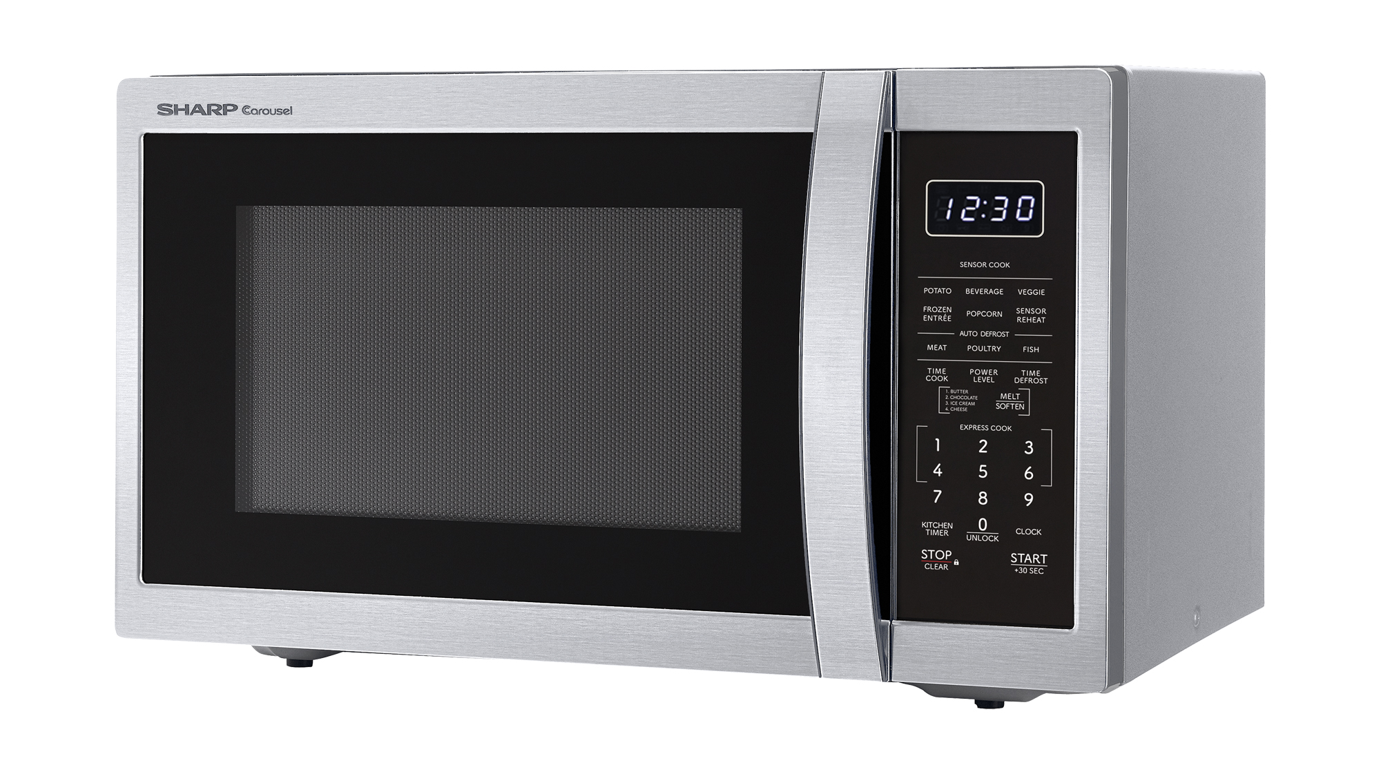 Sharp 1.4 cu. ft. Carousel Countertop Microwave (SMC1450KS) left angle