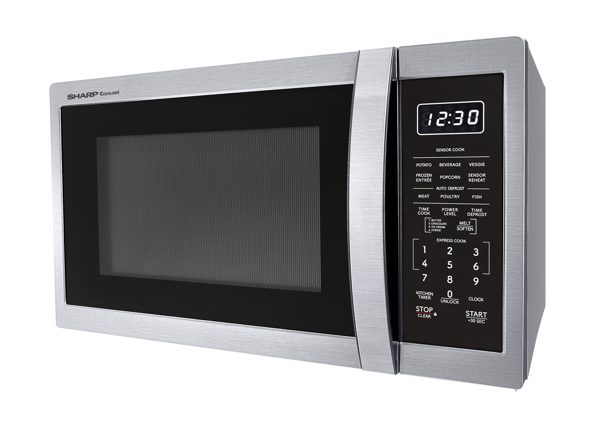Sharp 1.4 cu. ft. Carousel Countertop Microwave (SMC1450KS) drama angle