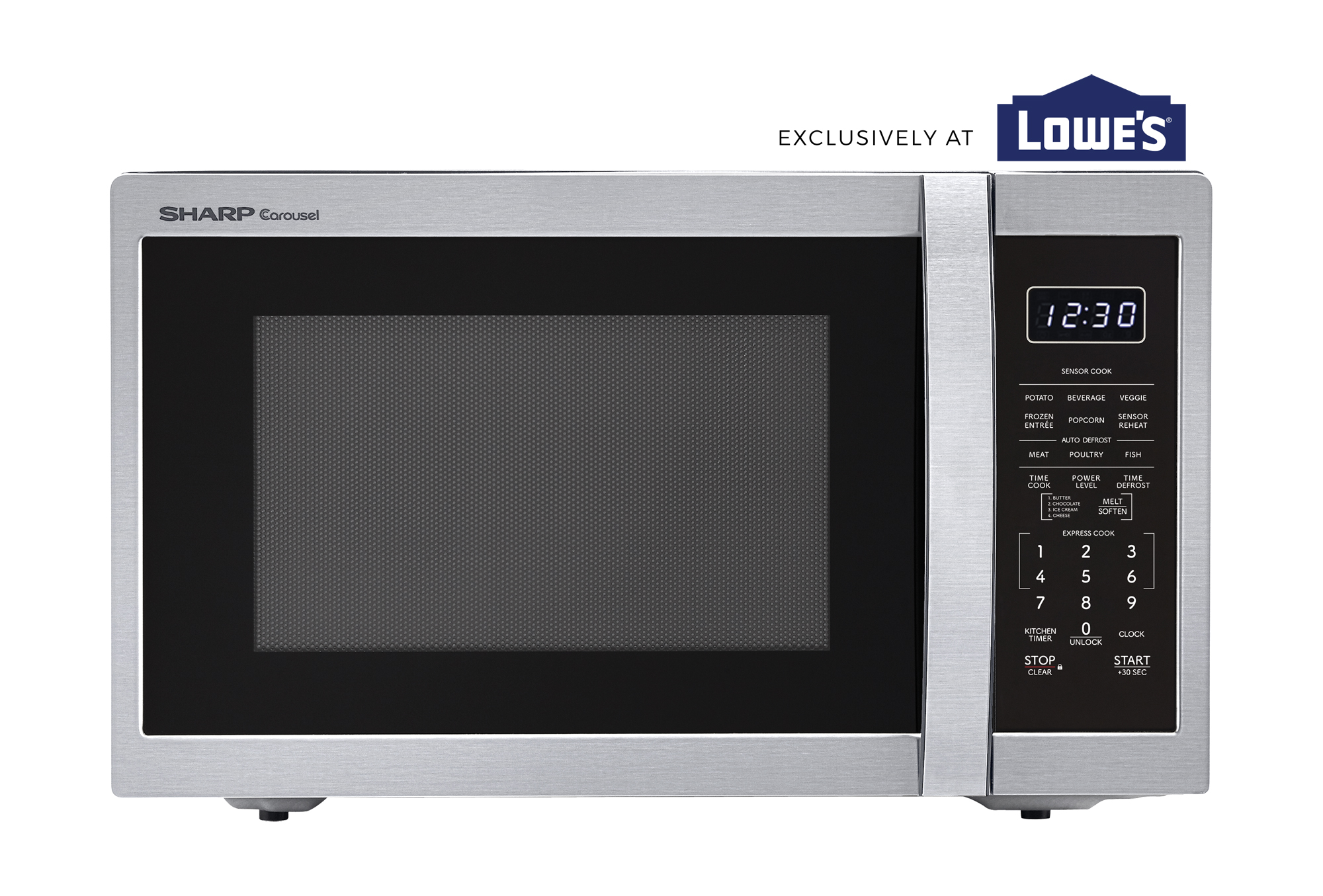 Sharp 1.4 cu. ft. Carousel Countertop Microwave (SMC1450KS) head on cobranded