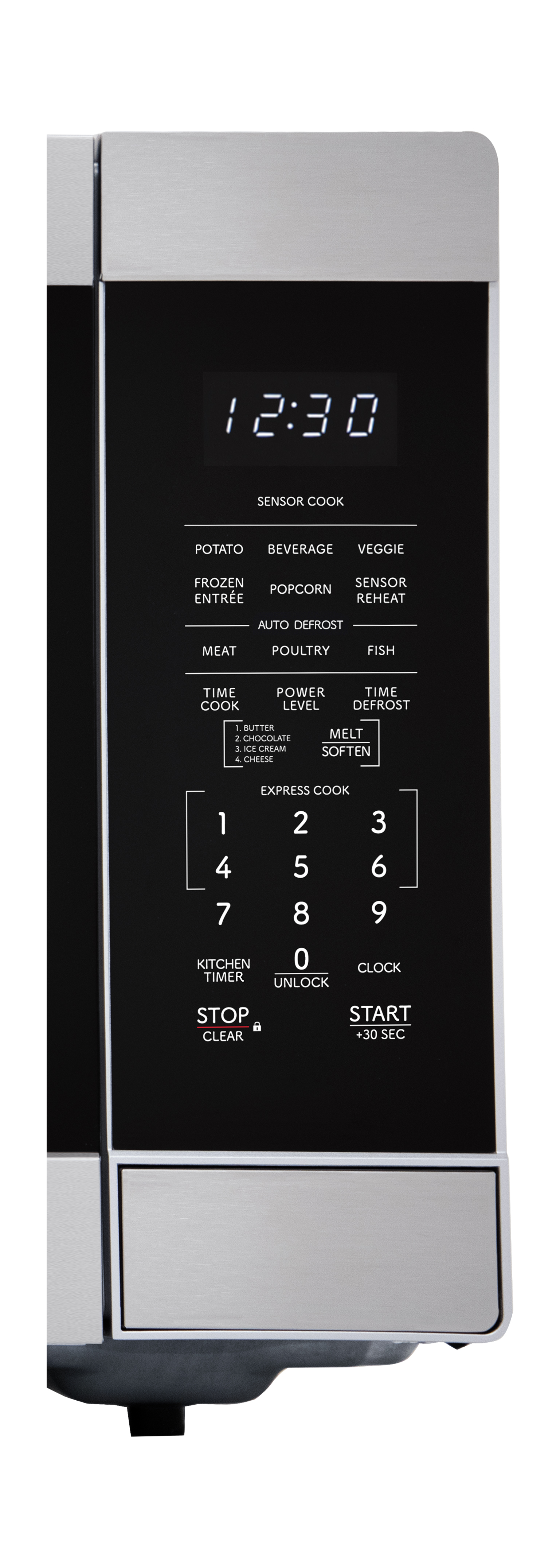 Sharp 1.6 cu. ft. Carousel Countertop Microwave Oven (SMC1660KS) control panel