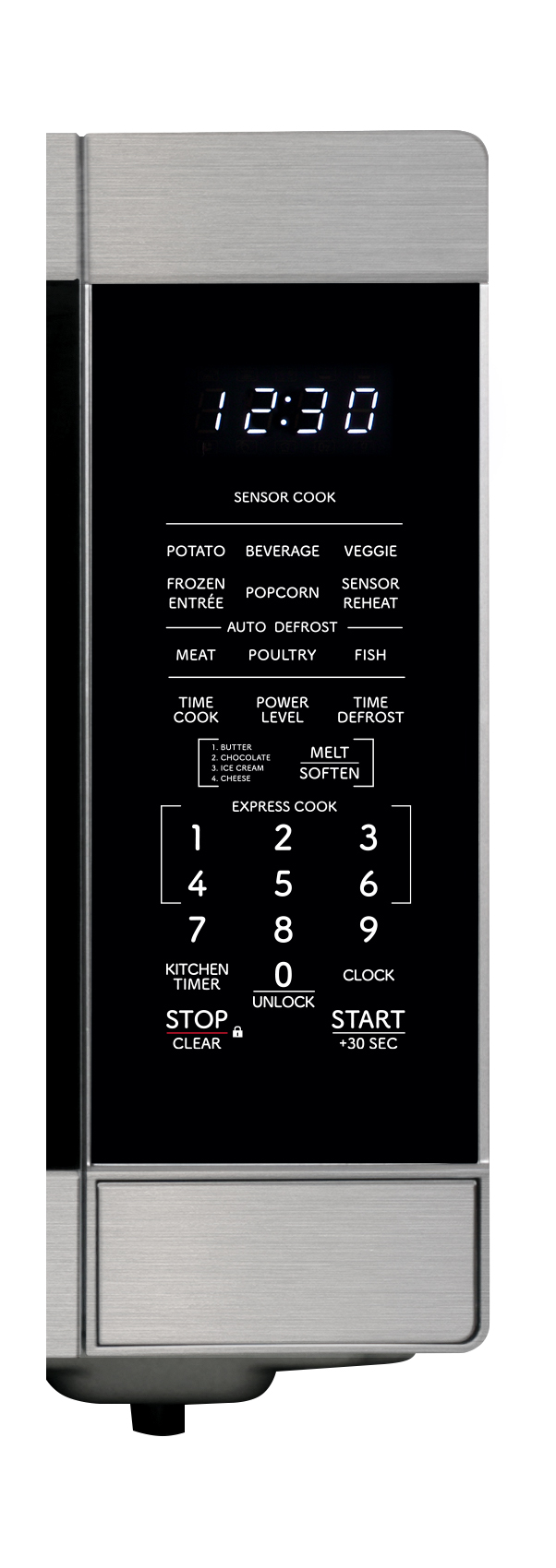 Sharp 2.2 cu. ft. Carousel Countertop Microwave Oven (SMC2265KS) control panel