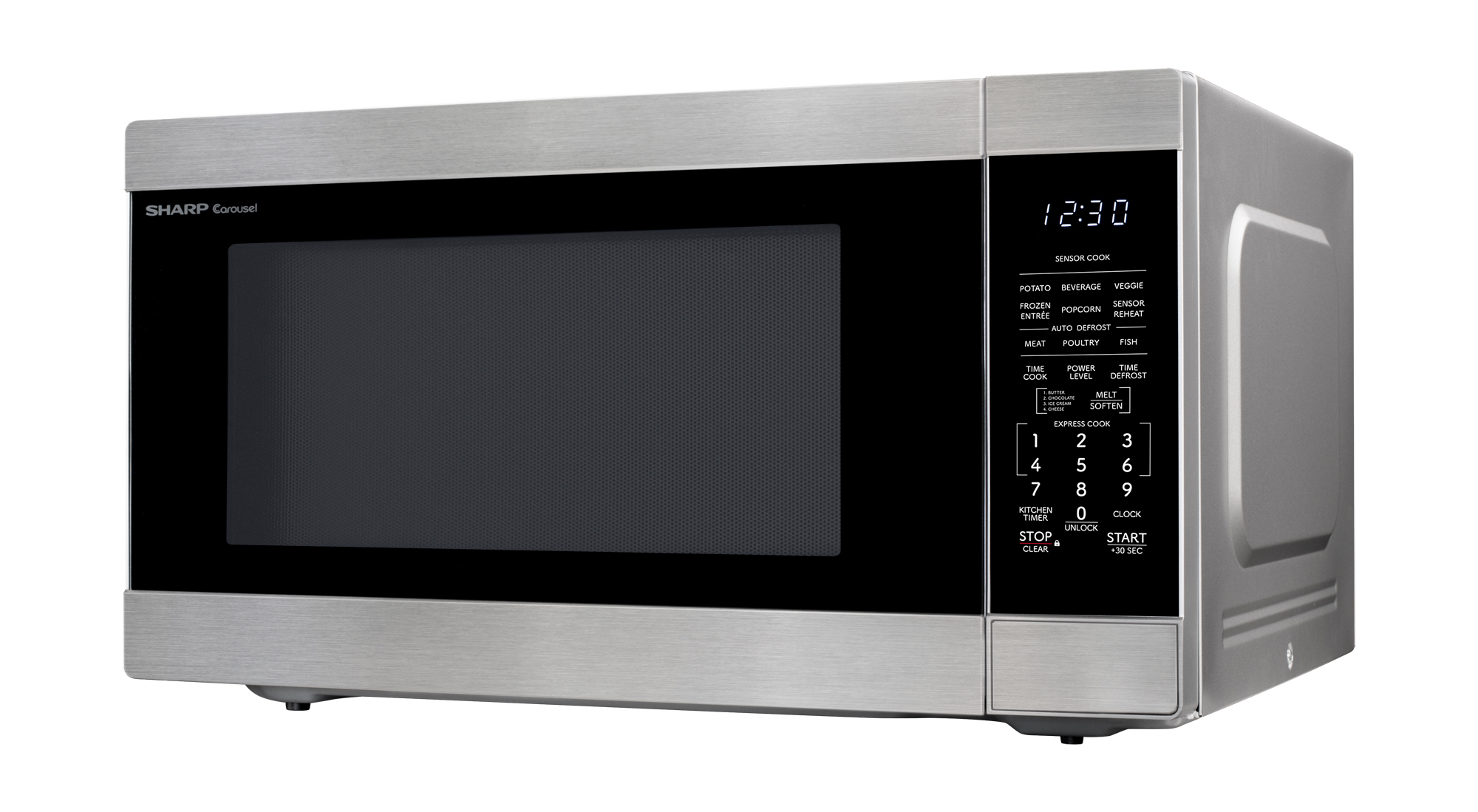 Sharp 2.2 cu. ft. Carousel Countertop Microwave Oven (SMC2265KS) left angle