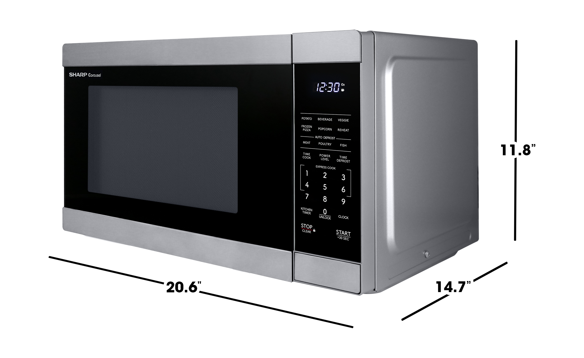 1.1 cu. ft. Stainless Steel Carousel Countertop Microwave (SMC1162KS) dimensions