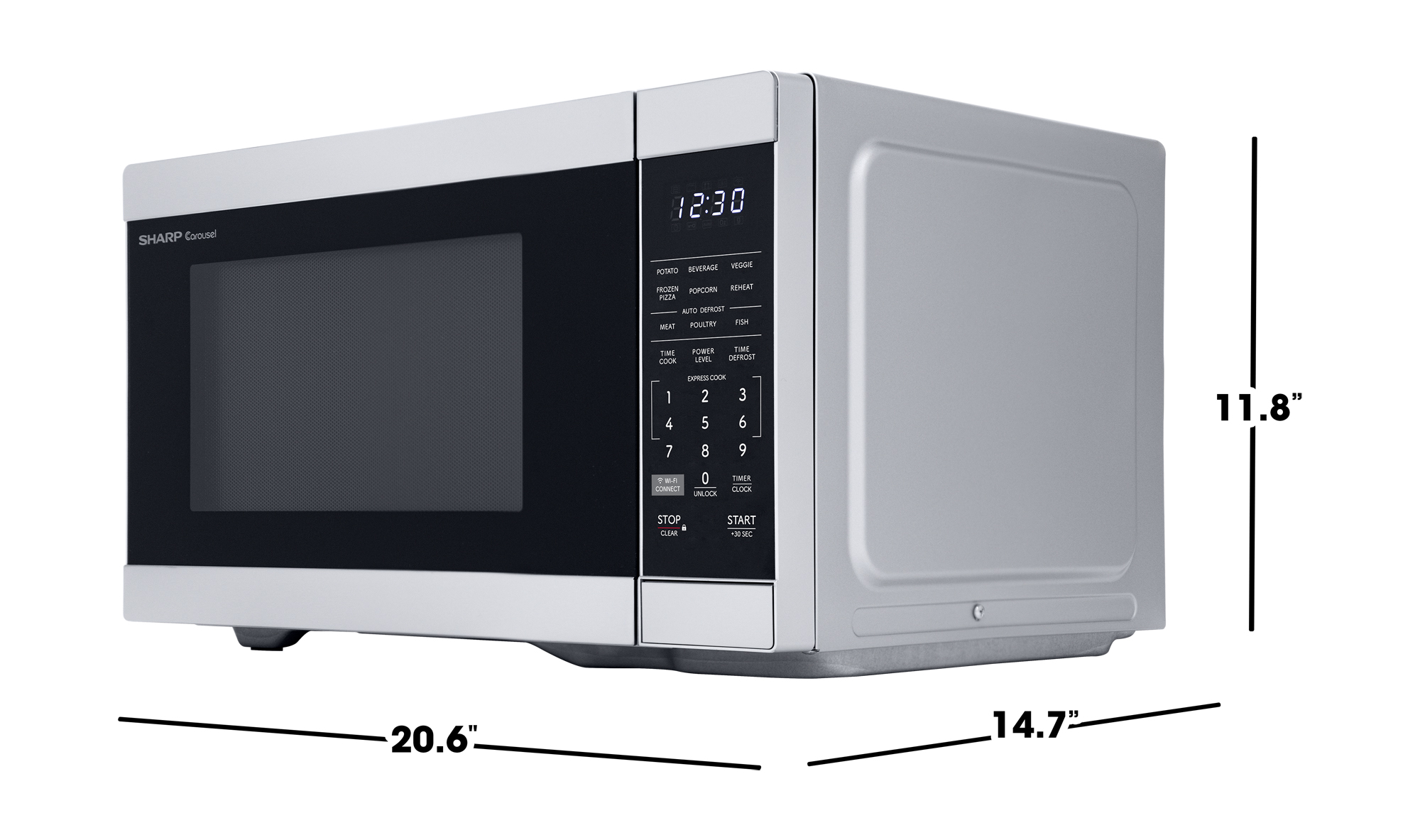 1.1 cu. ft. Smart Countertop Microwave Oven (SMC1169KS) dimensions