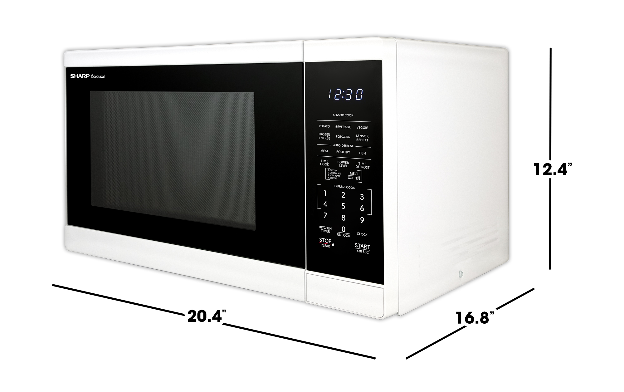 1.4 cu. ft. White Carousel Countertop Microwave Oven (SMC1461KW) dimensions