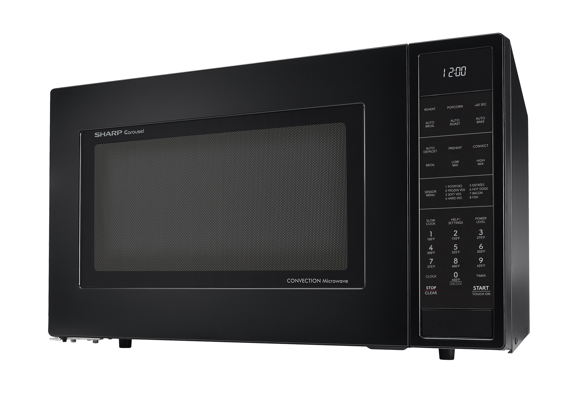 Sharp 1.5 cu. ft. 900W Black Countertop Microwave Oven (SMC1585KB) drama angle
