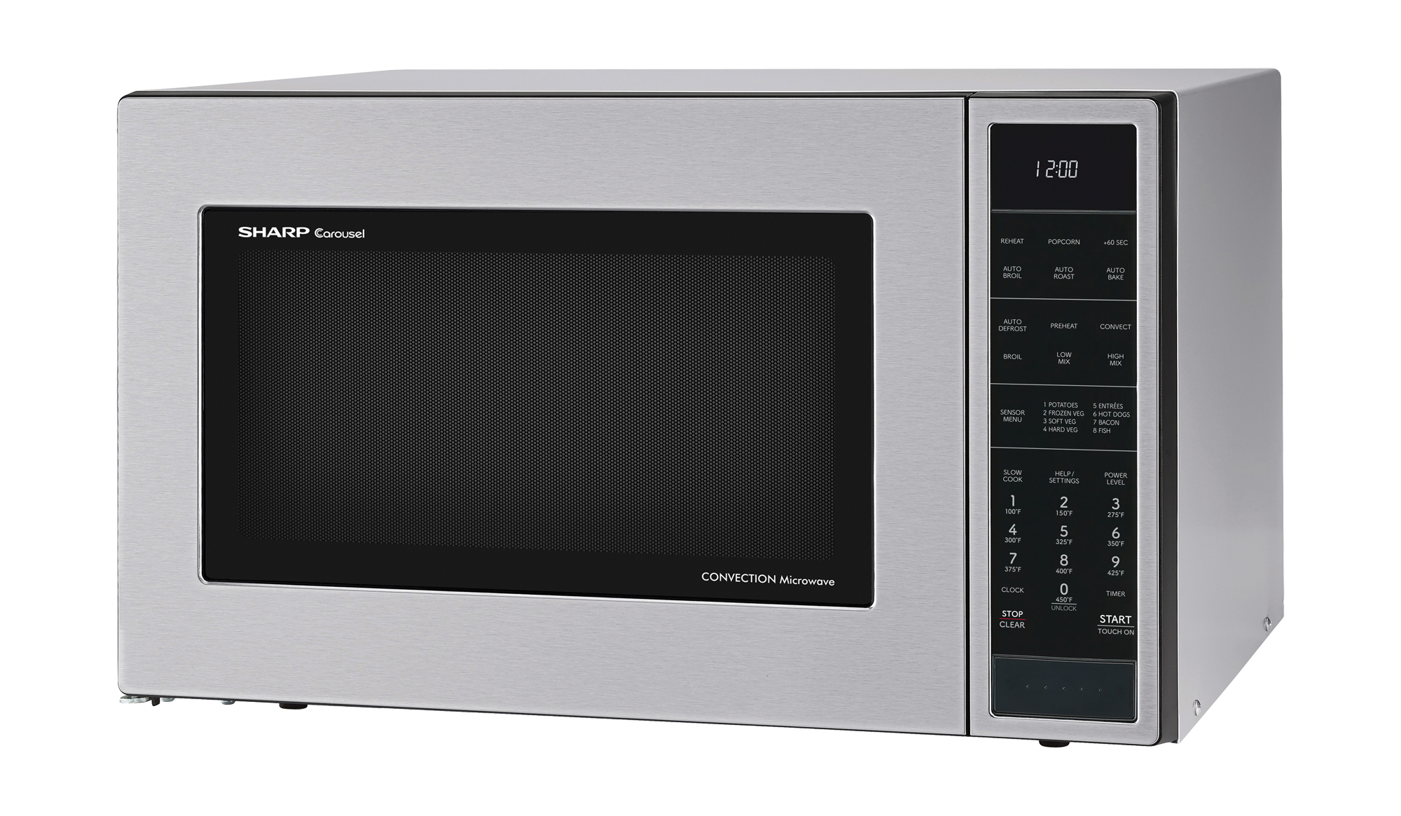 Sharp 1.5 cu. ft. 900W Stainless Steel Countertop Microwave Oven (SMC1585KS) left angle