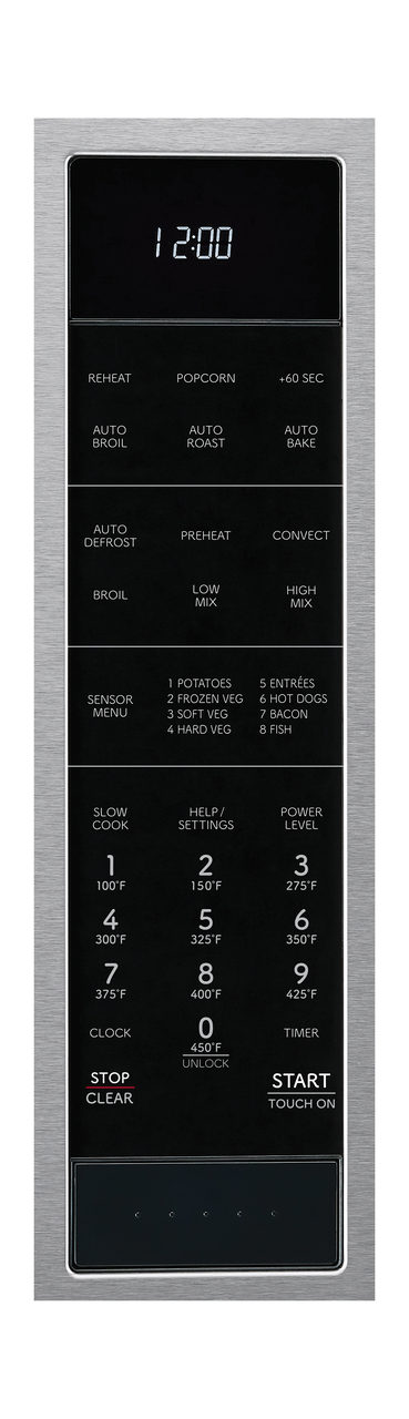 Sharp 1.5 cu. ft. 900W Stainless Steel Countertop Microwave Oven (SMC1585KS) control panel