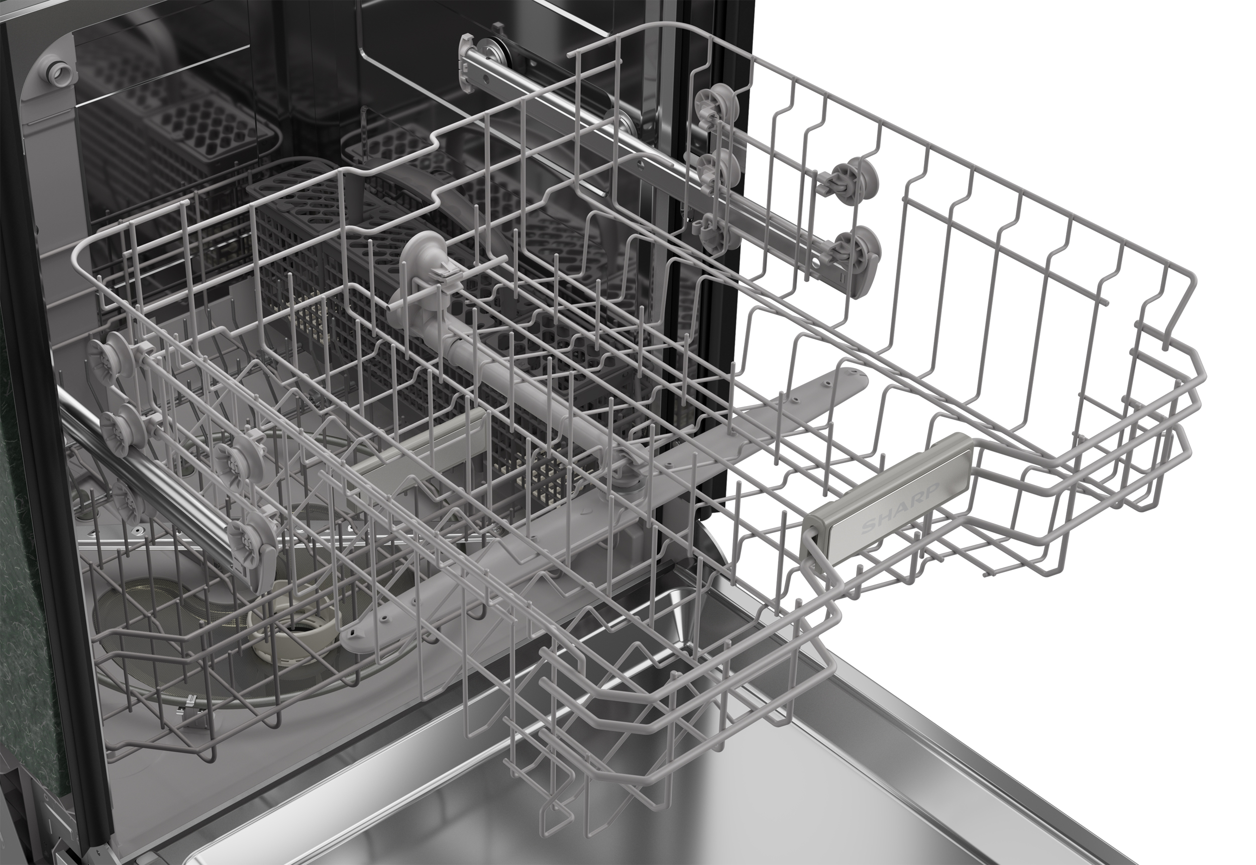 Sharp 24 in. Stainless Steel Hybrid 52dB Dishwasher (SDW6504MS) top rack