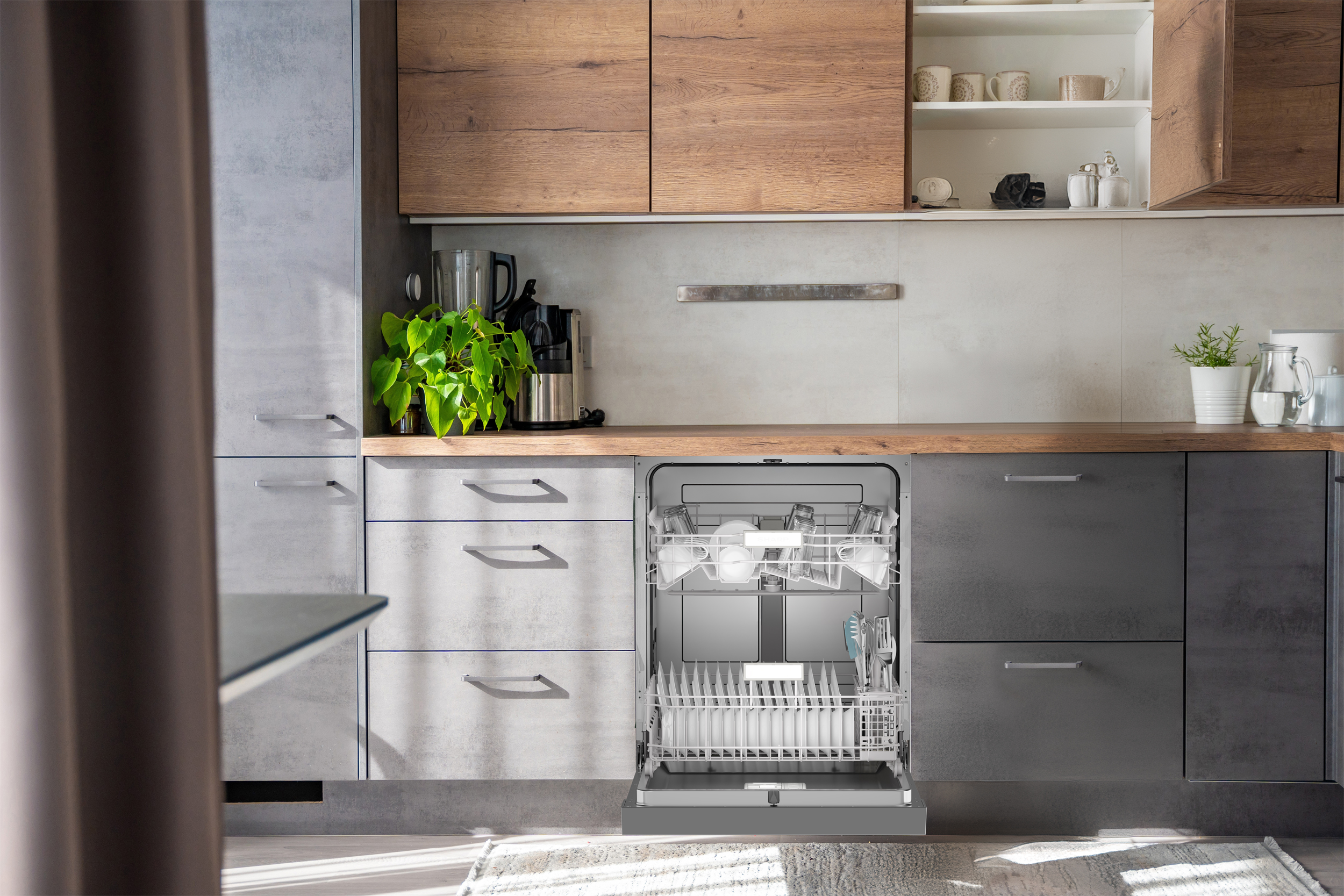 Sharp 24 in. Stainless Steel Hybrid 52dB Dishwasher (SDW6504MS) lifestyle