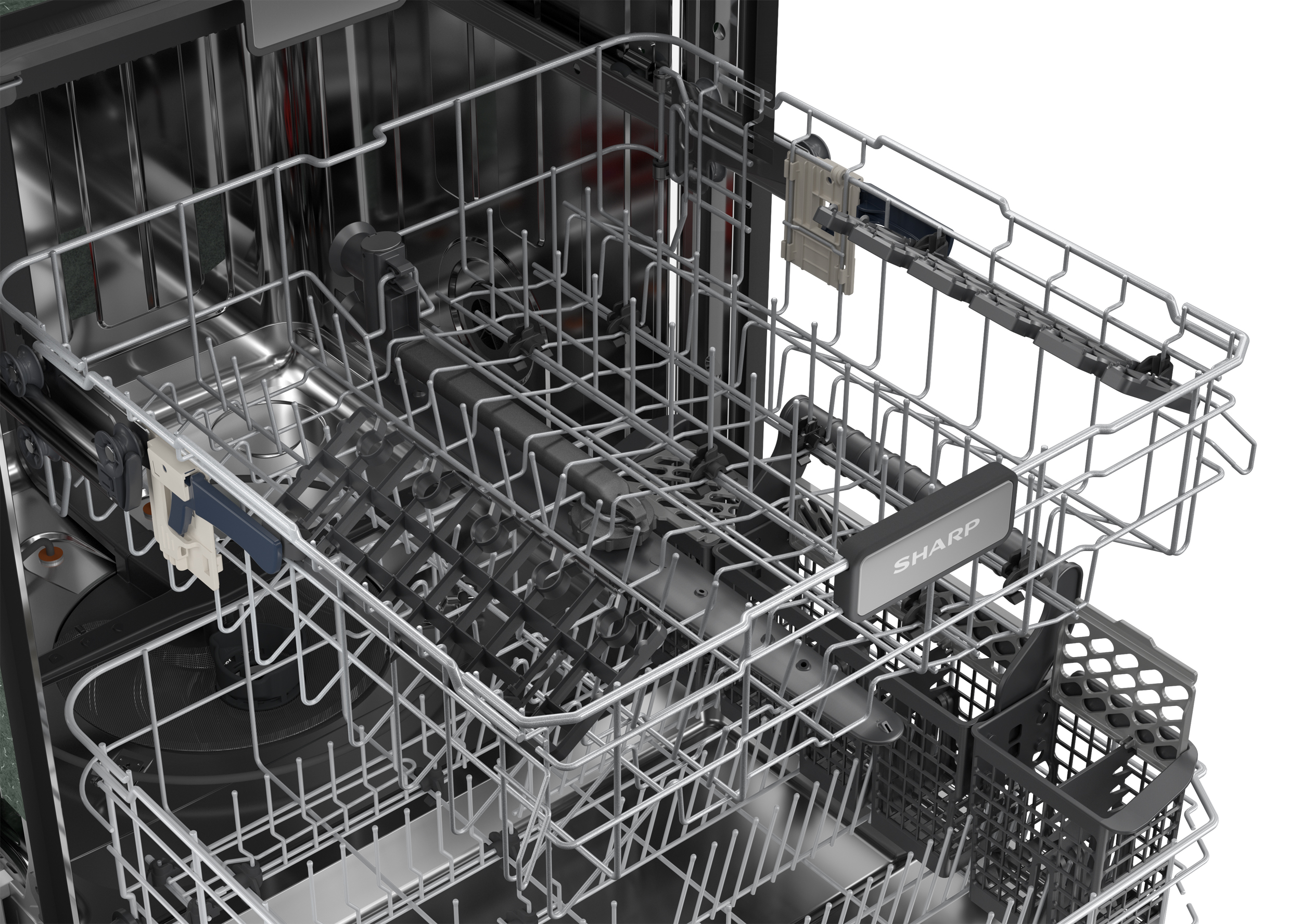 Sharp 24 in. Stainless Steel 47dB Dishwasher (SDW6726MS) upper rack