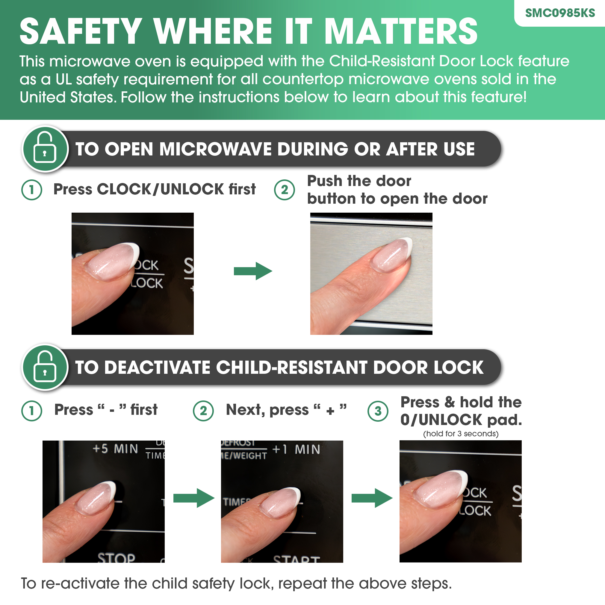 SMC0985KS child safety lock infographic