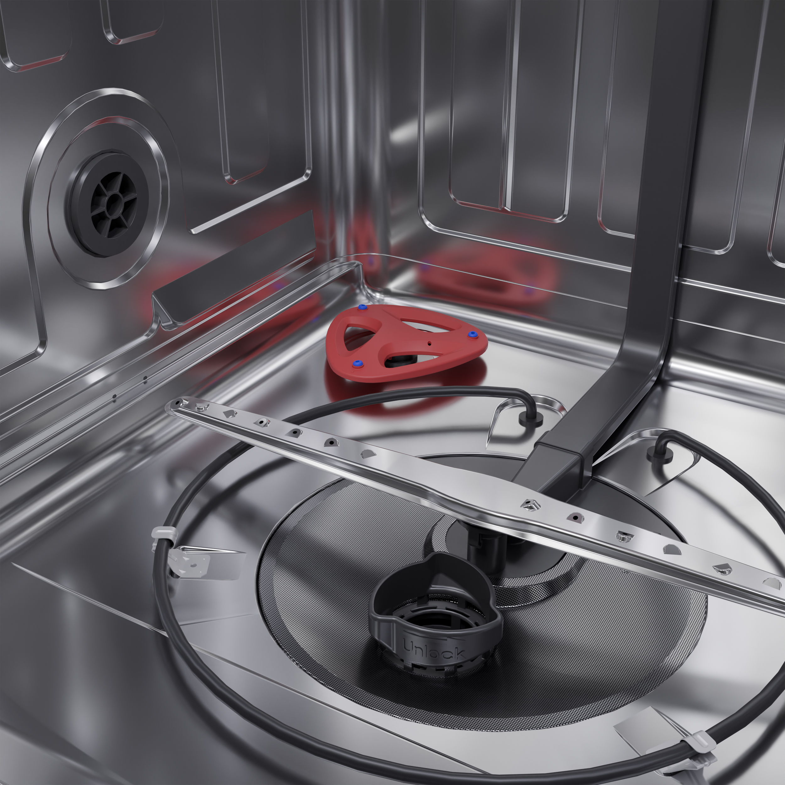 Sharp 24 in. Stainless Steel 47dB Dishwasher (SDW6736MS) tub